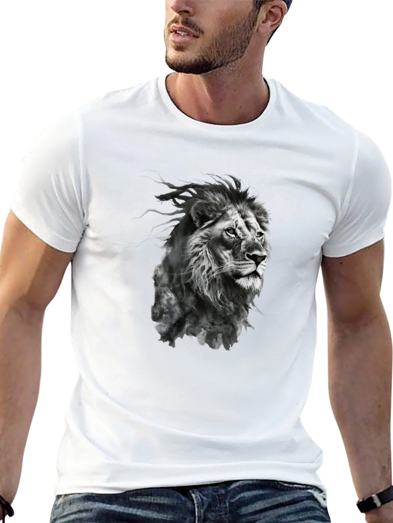 Lion Graphic Black T-Shirt