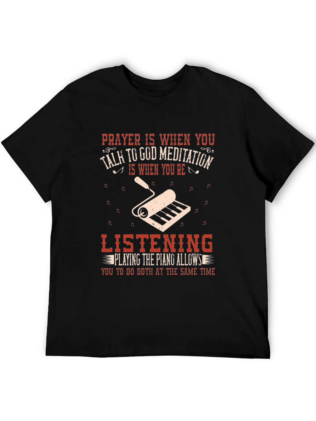 Prayer & Piano Black Graphic Tee