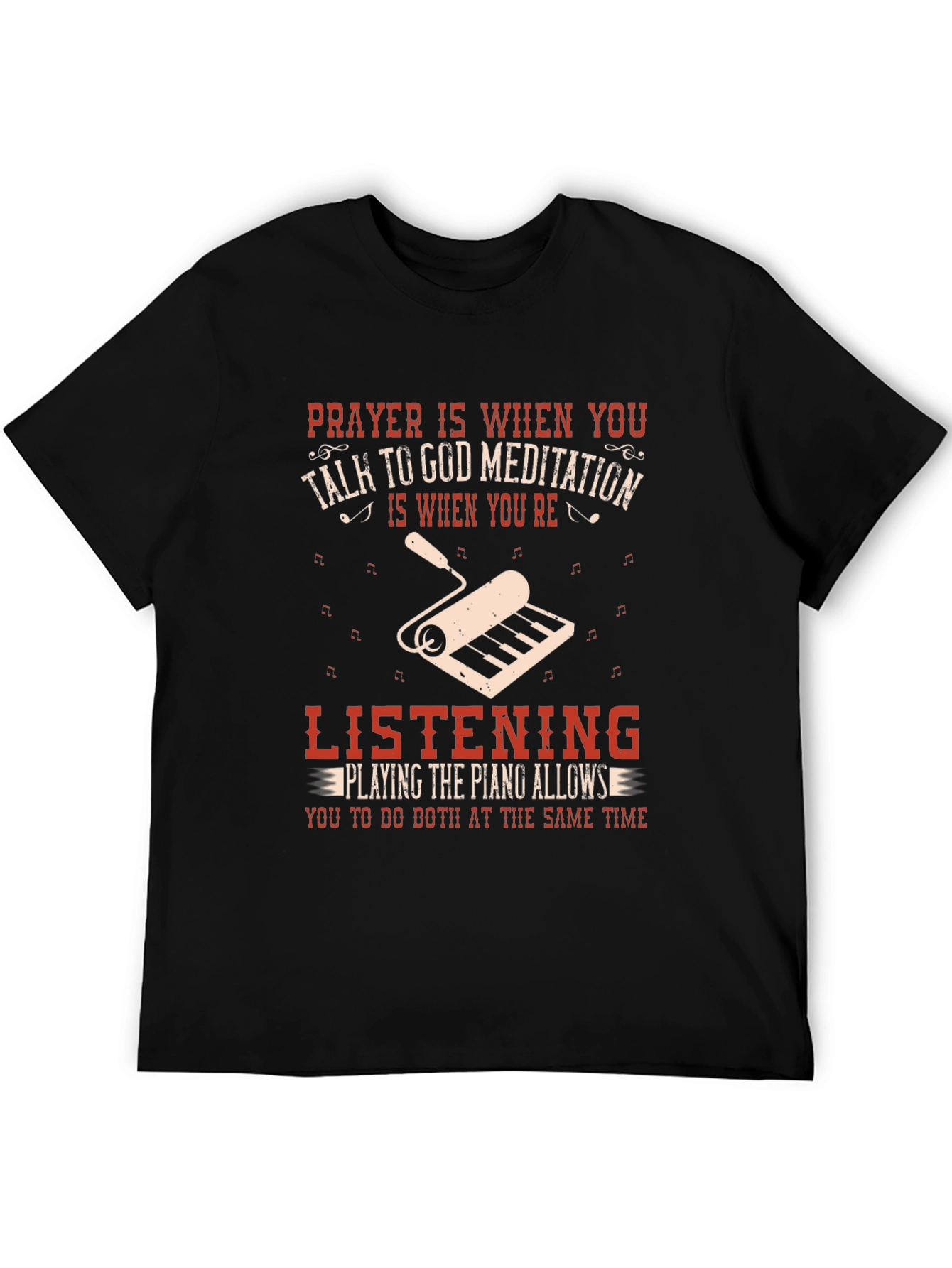 Prayer & Piano Black Graphic Tee