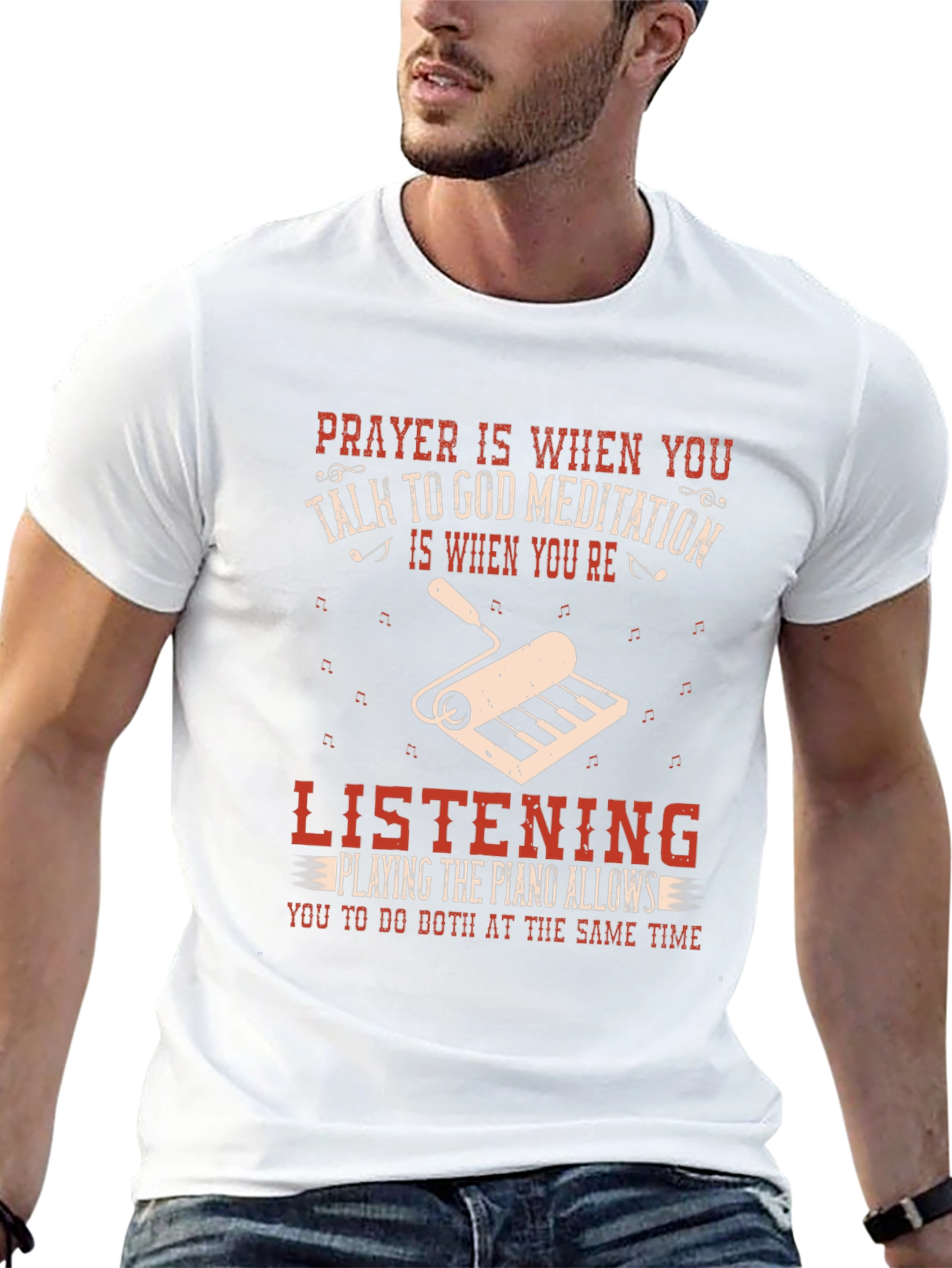 Prayer & Piano Black Graphic Tee