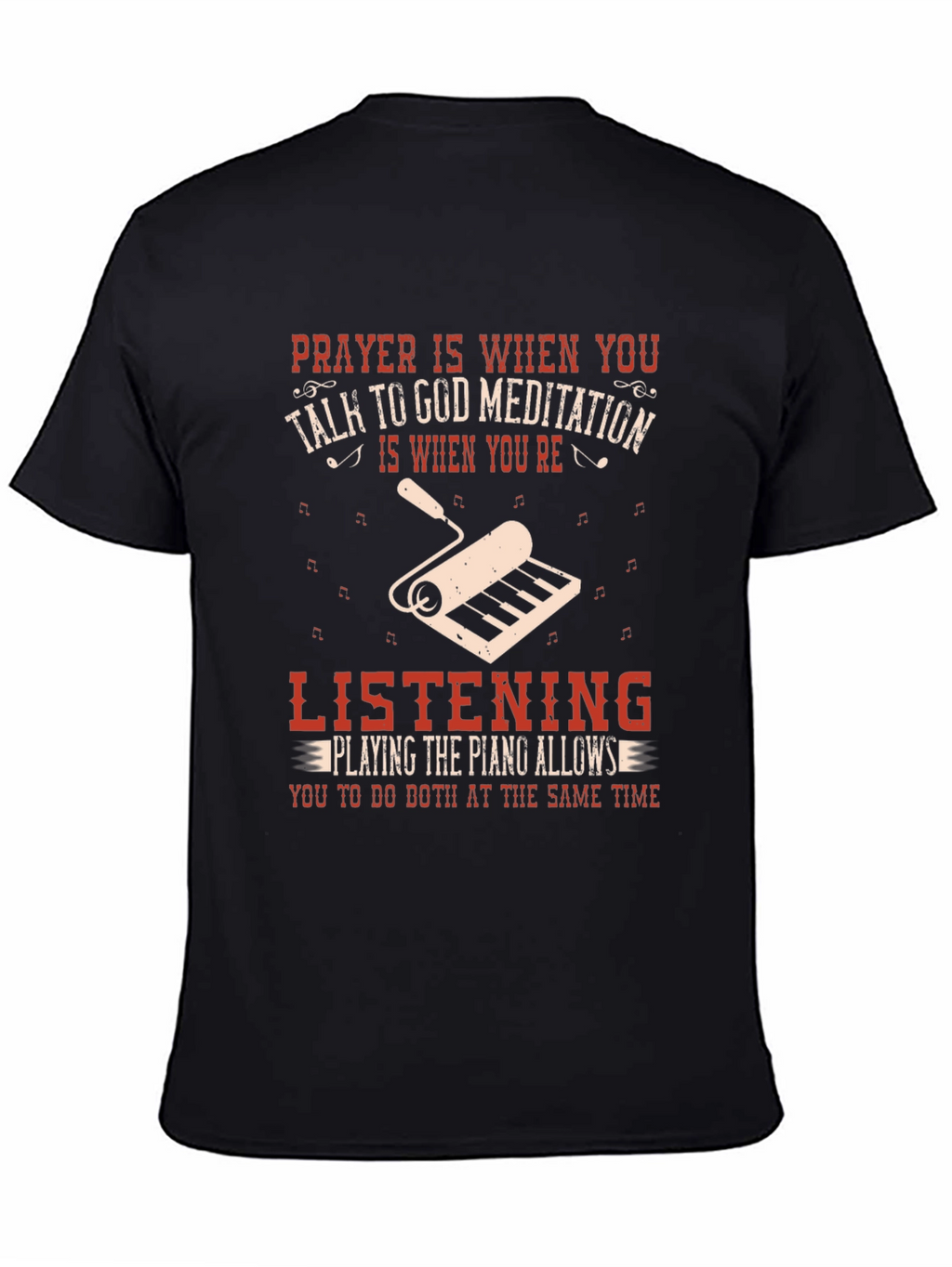 Prayer & Piano Black Graphic Tee
