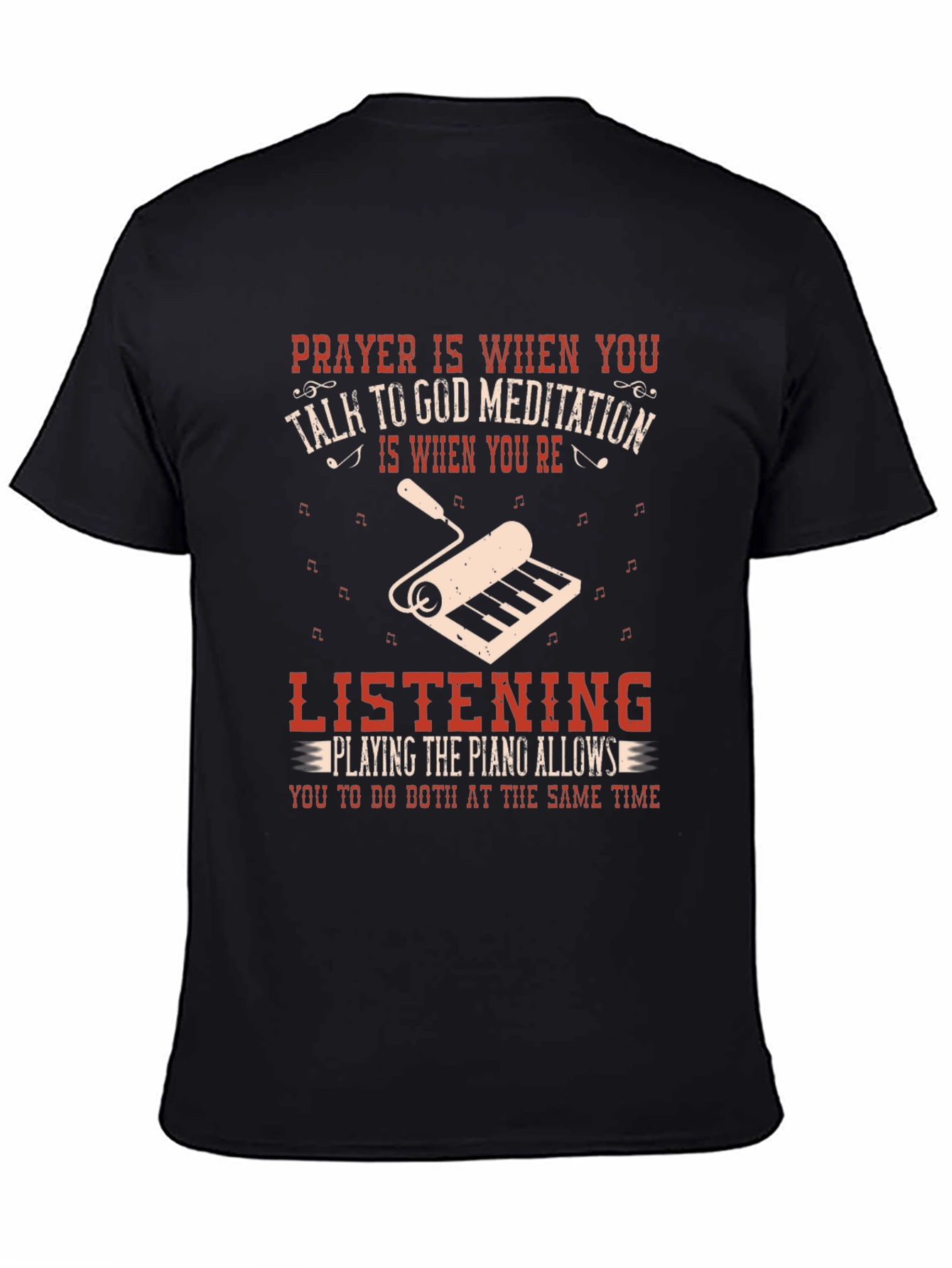 Prayer & Piano Black Graphic Tee