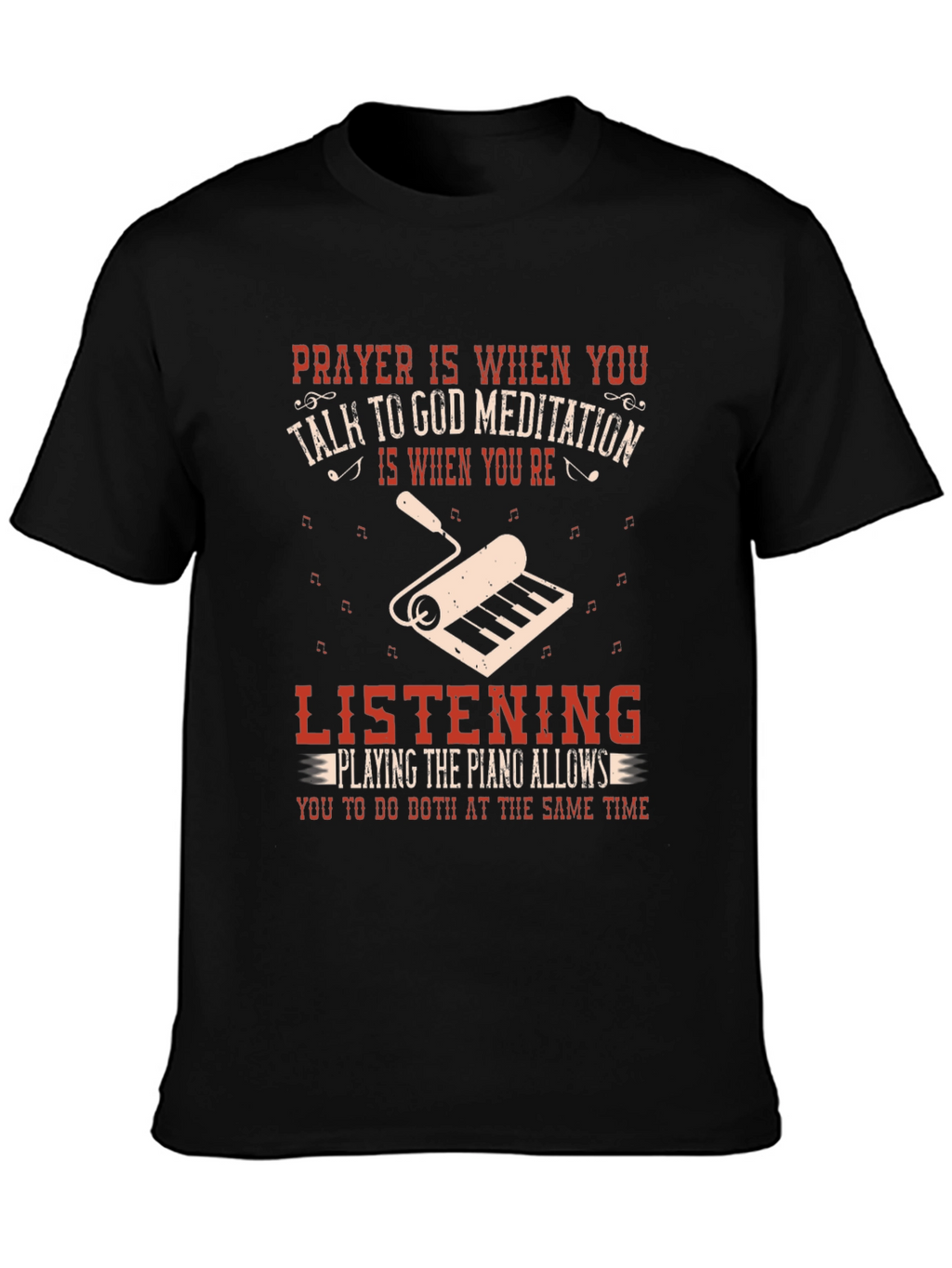 Prayer & Piano Black Graphic Tee
