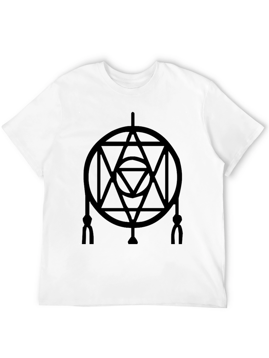 Geometric Circle Design Black T-Shirt