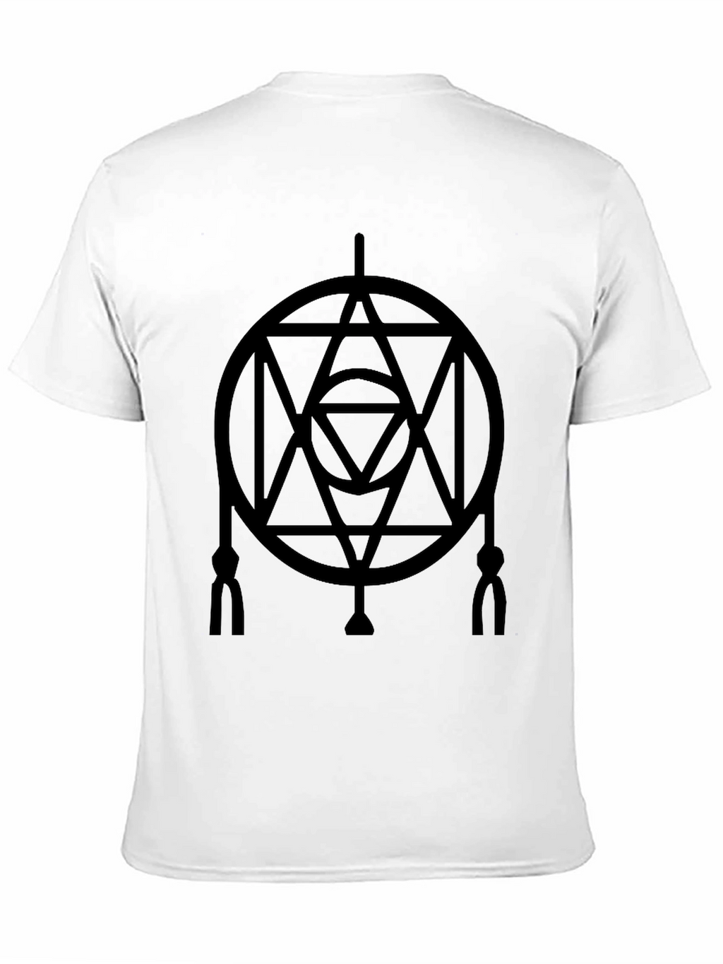 Geometric Circle Design Black T-Shirt