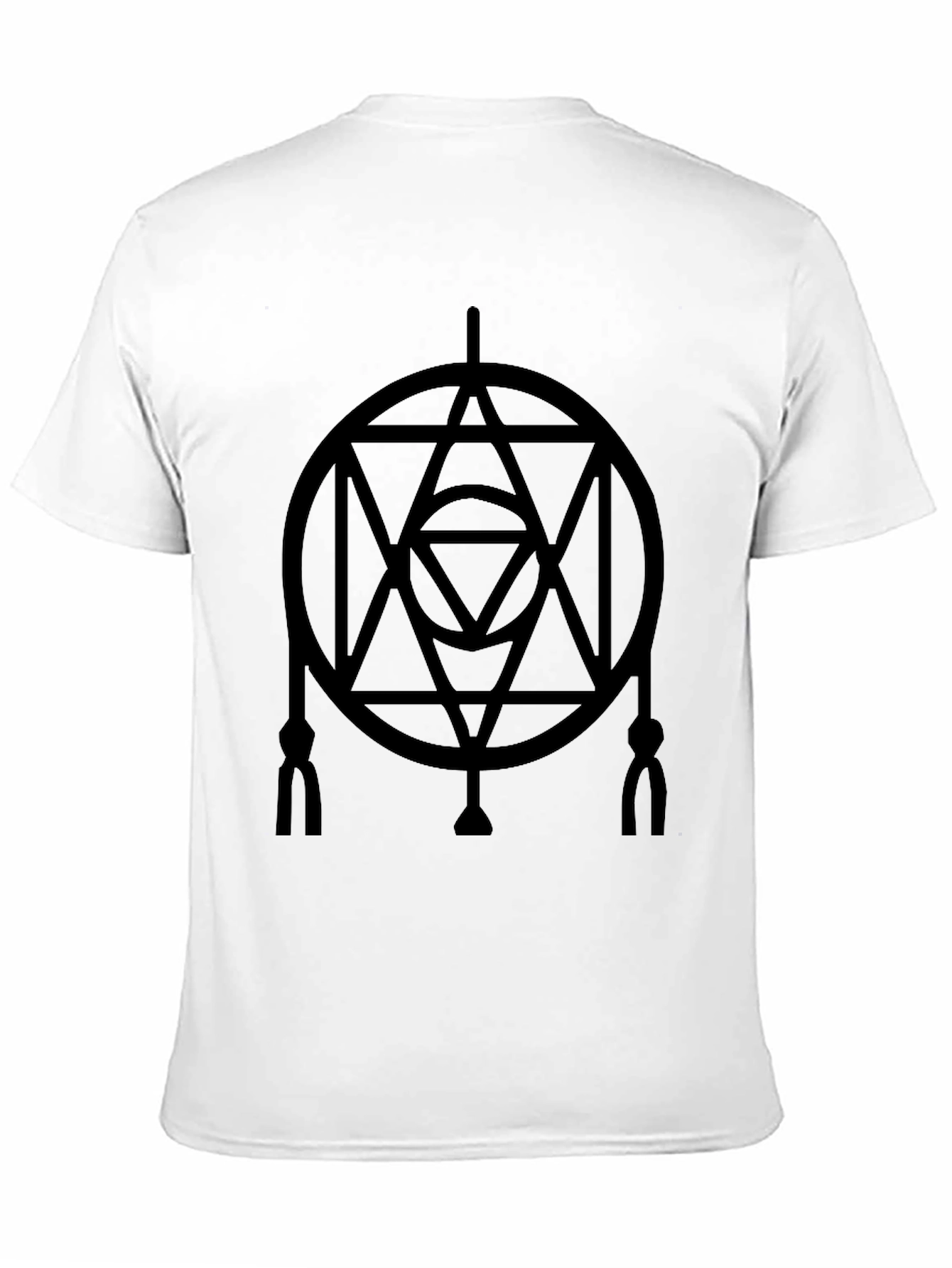 Geometric Circle Design Black T-Shirt