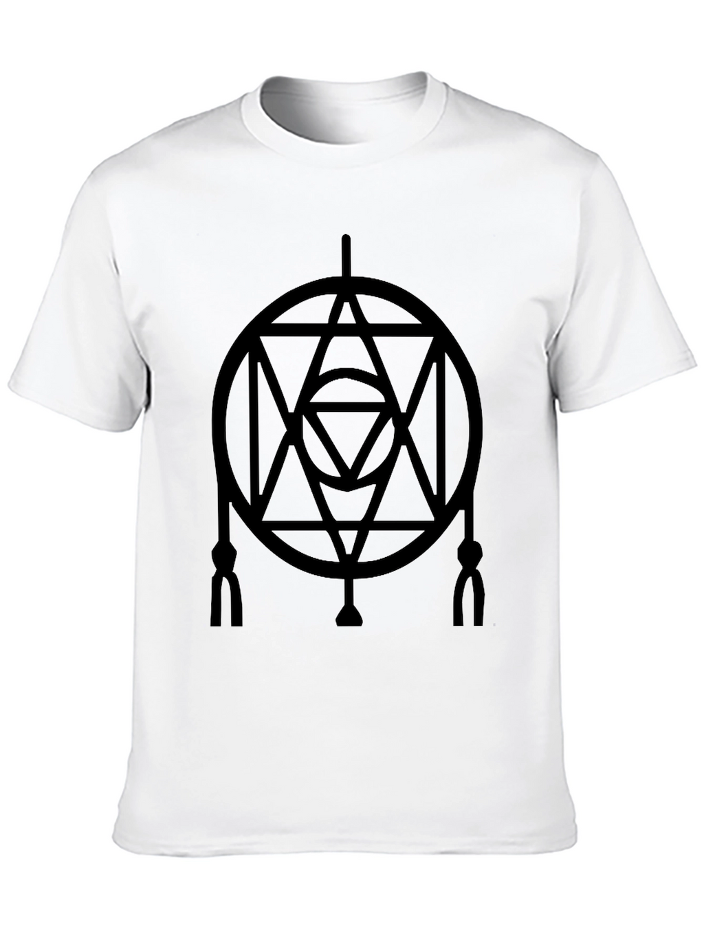 Geometric Circle Design Black T-Shirt