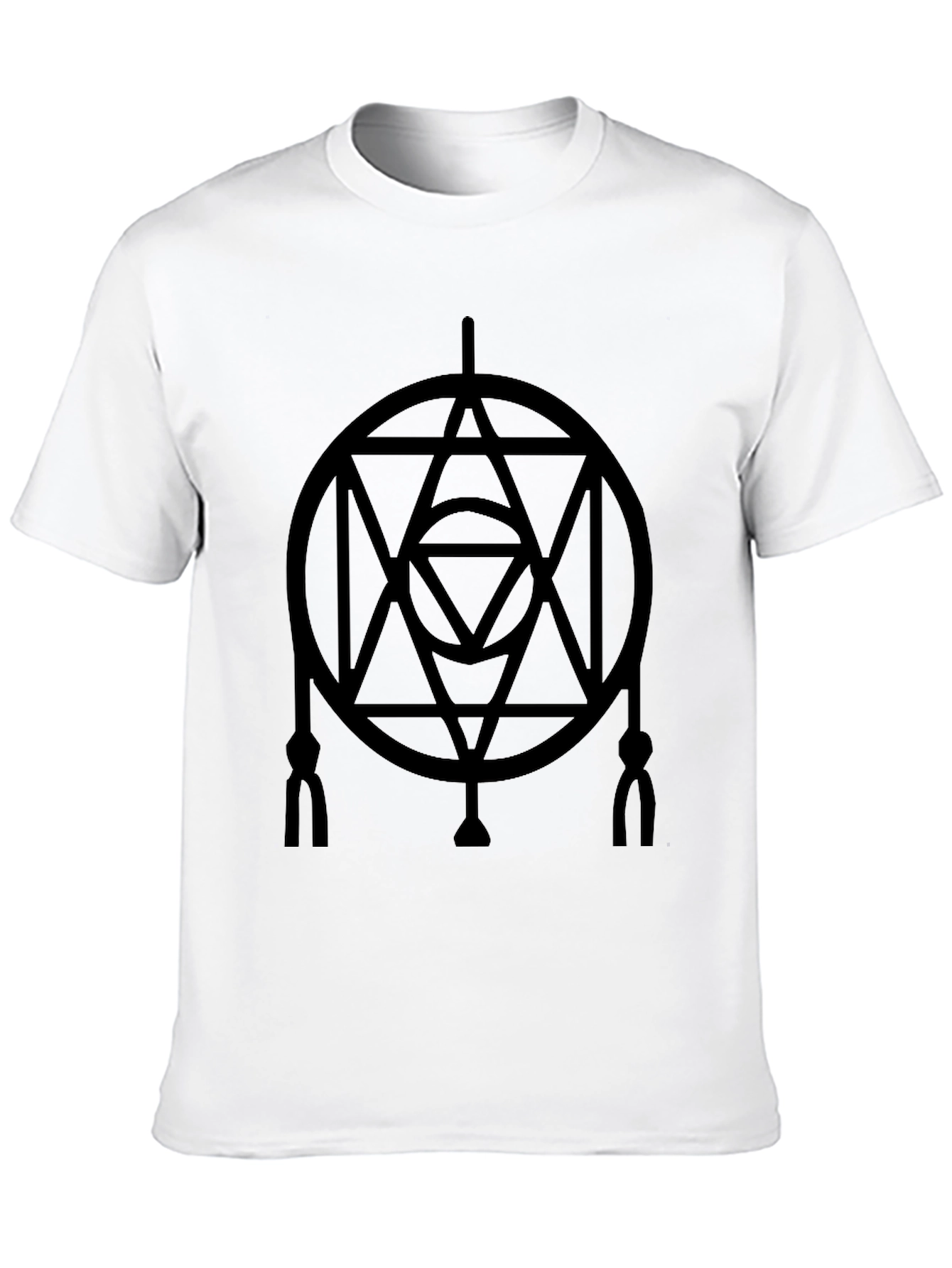 Geometric Circle Design Black T-Shirt