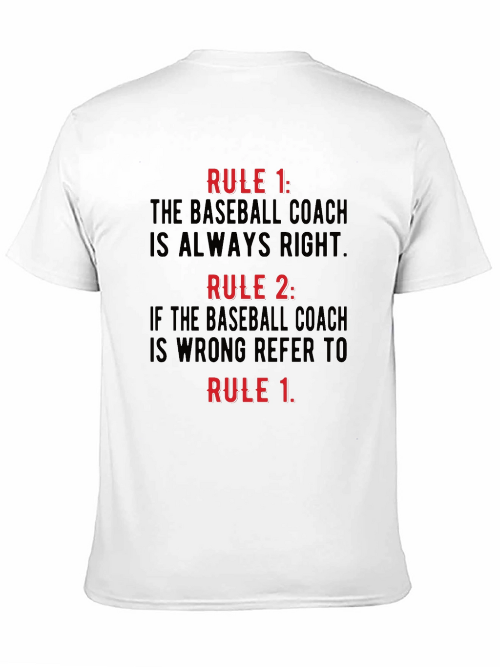 Baseball Coach Rules Black T-Shirt