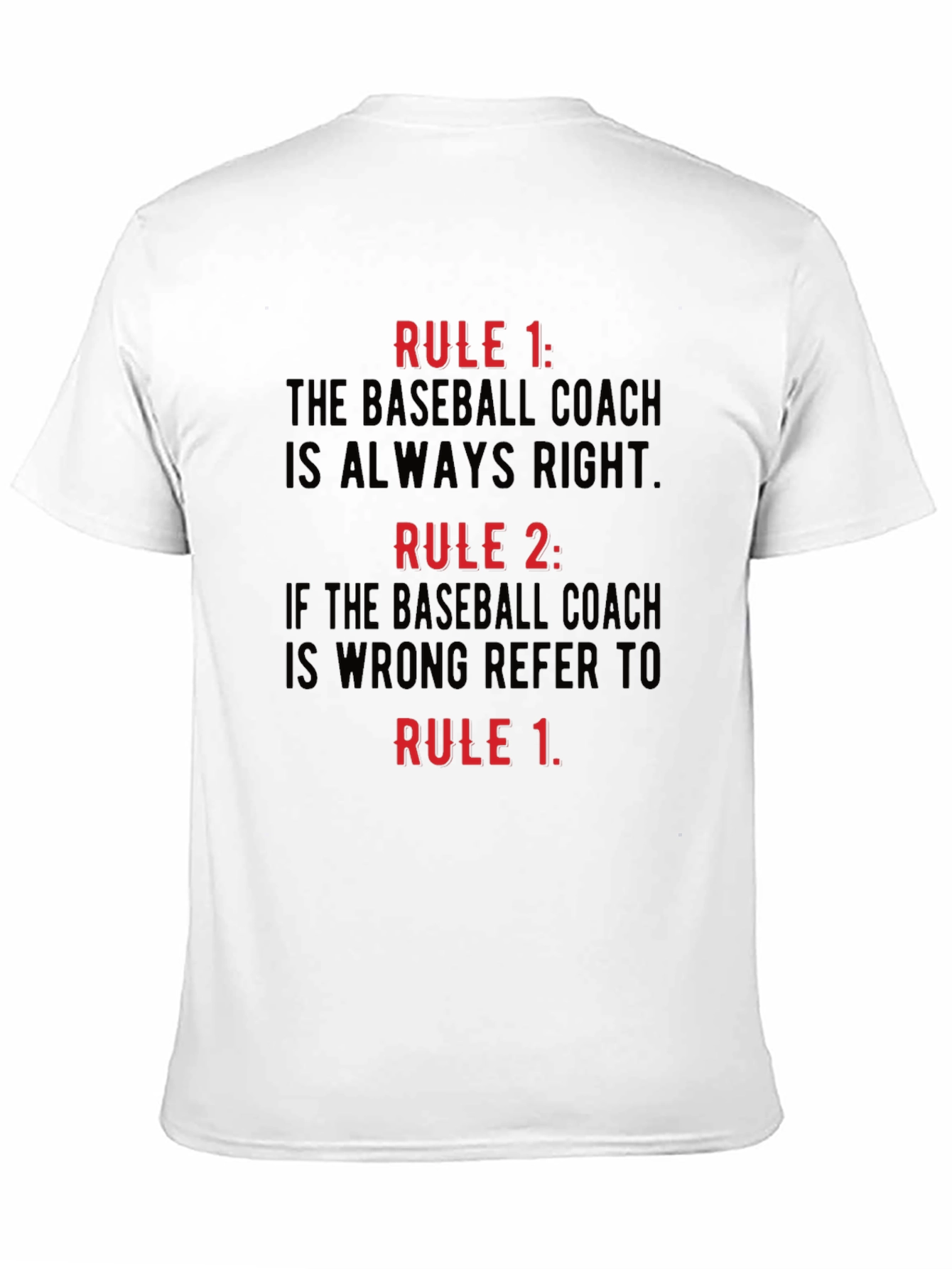 Baseball Coach Rules Black T-Shirt