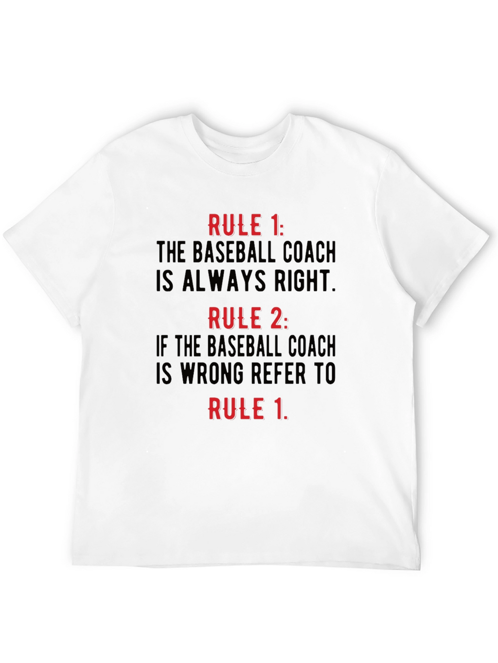 Baseball Coach Rules Black T-Shirt
