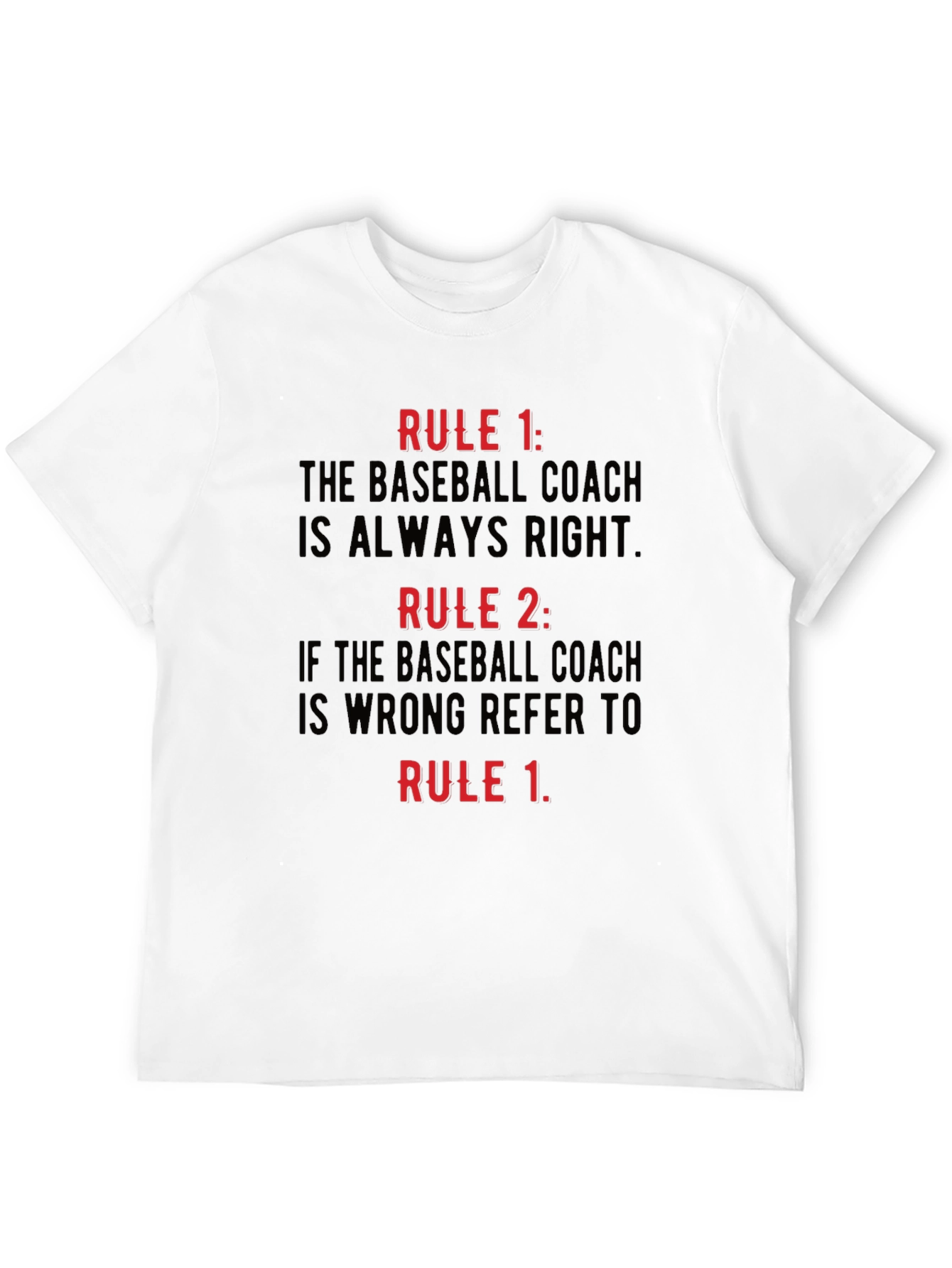 Baseball Coach Rules Black T-Shirt