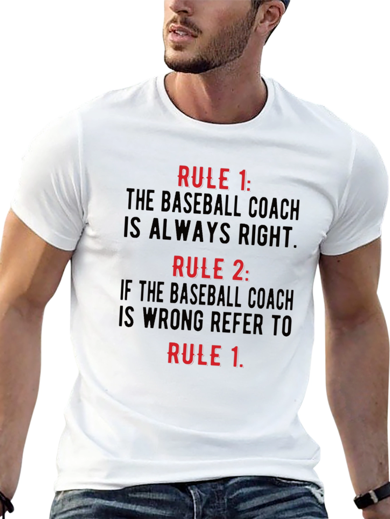 Baseball Coach Rules Black T-Shirt