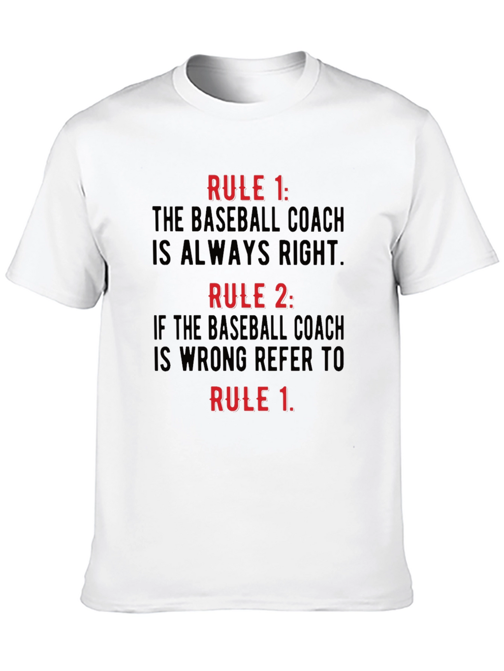 Baseball Coach Rules Black T-Shirt