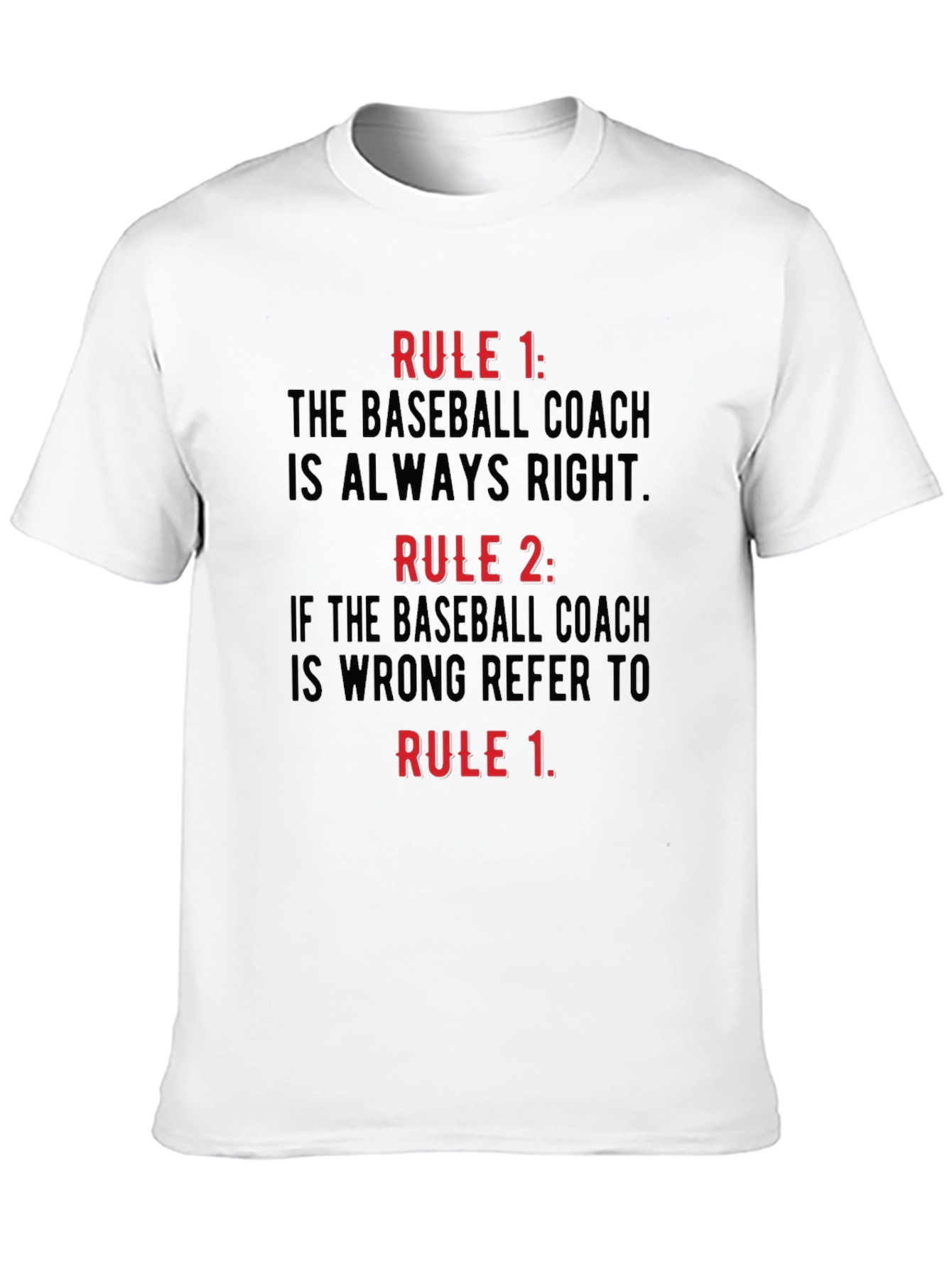 Baseball Coach Rules Black T-Shirt