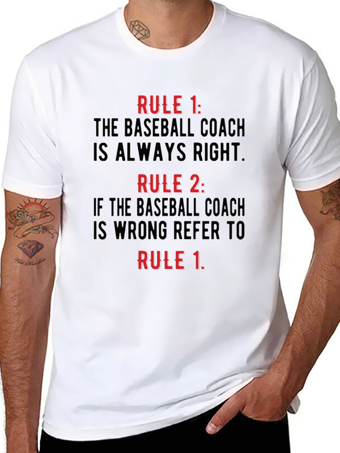 Baseball Coach Rules Black T-Shirt