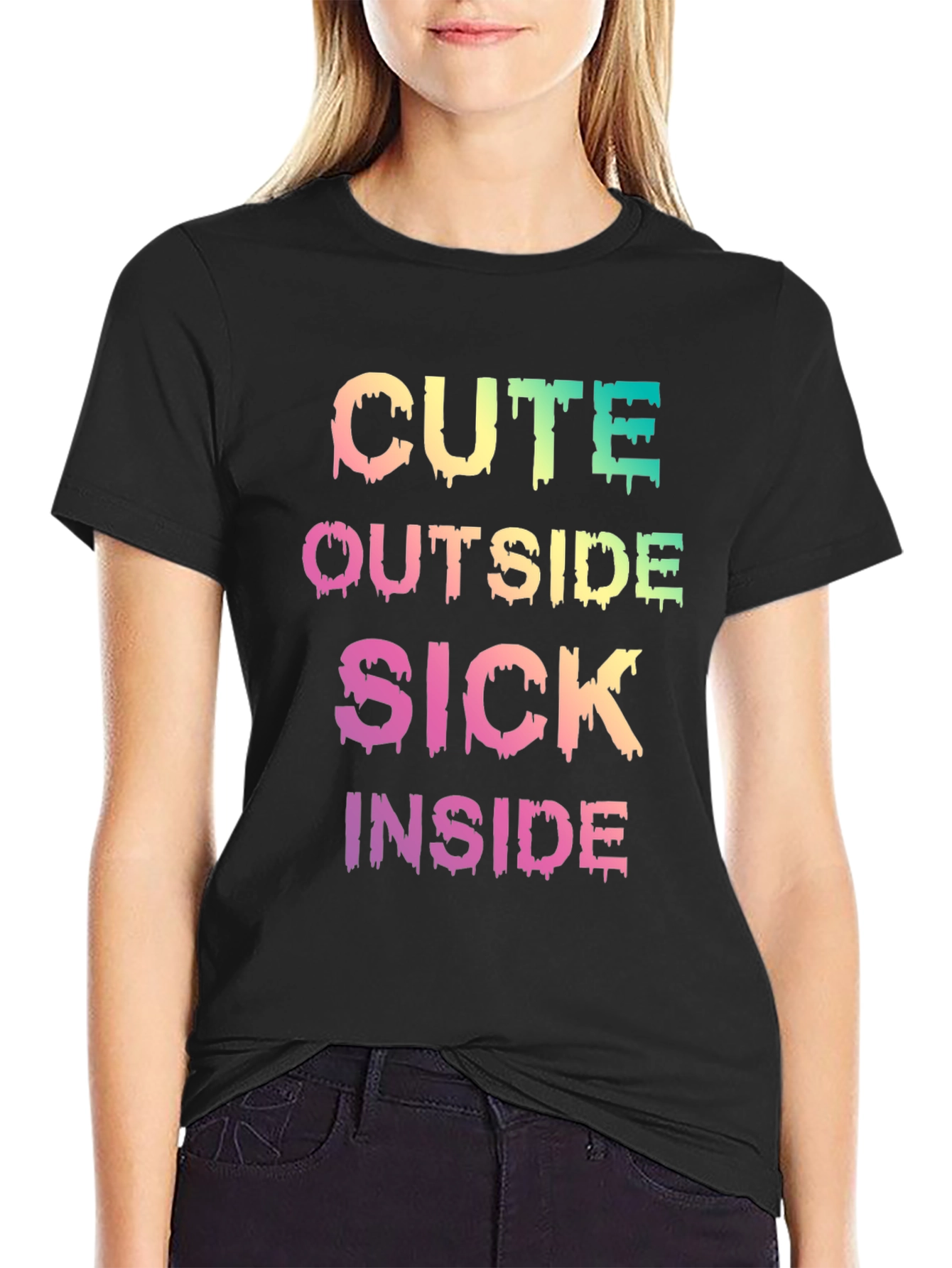 Cute Outside Sick Inside Graphic T-Shirt