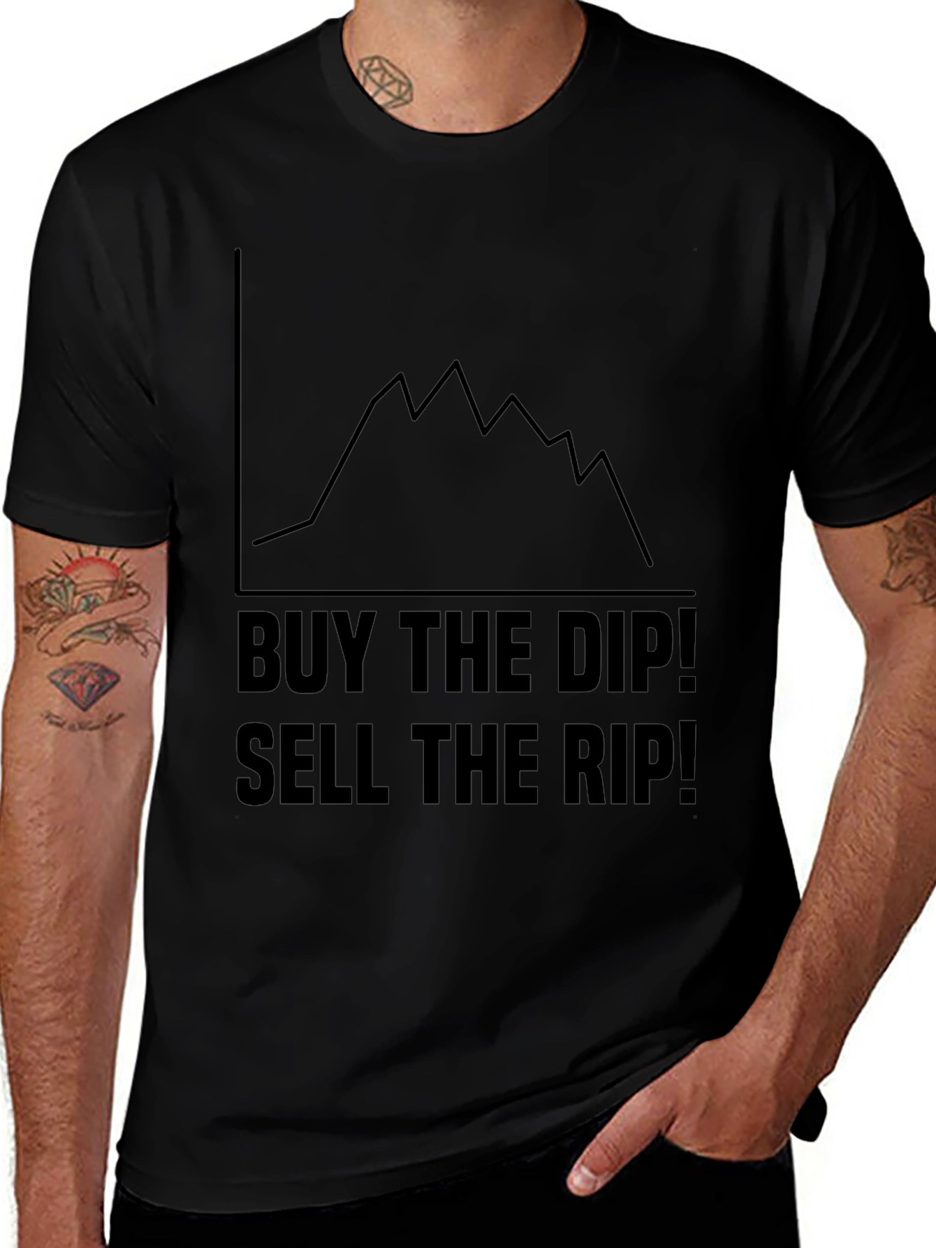 Buy the Dip Sell the Rip Black Graphic Tee