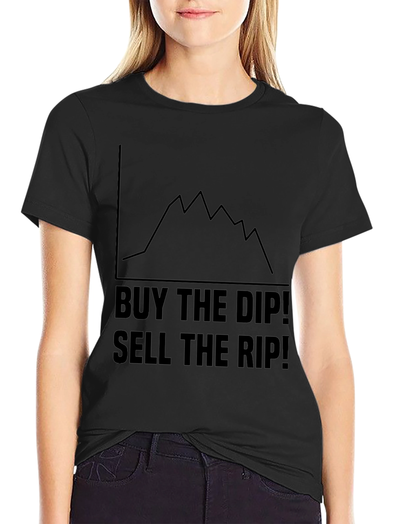 Buy the Dip Sell the Rip Black Graphic Tee