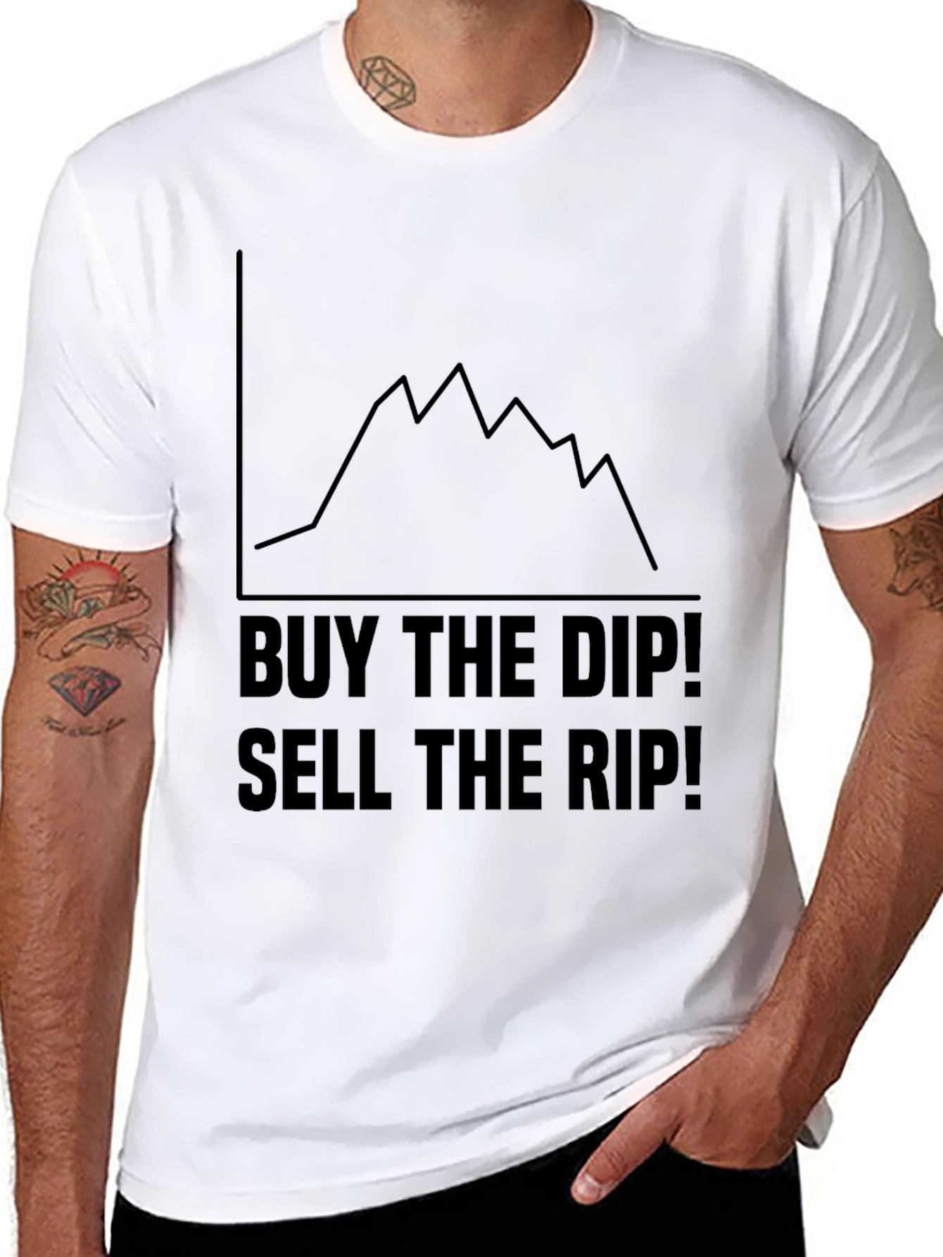 Buy the Dip Sell the Rip Black Graphic Tee
