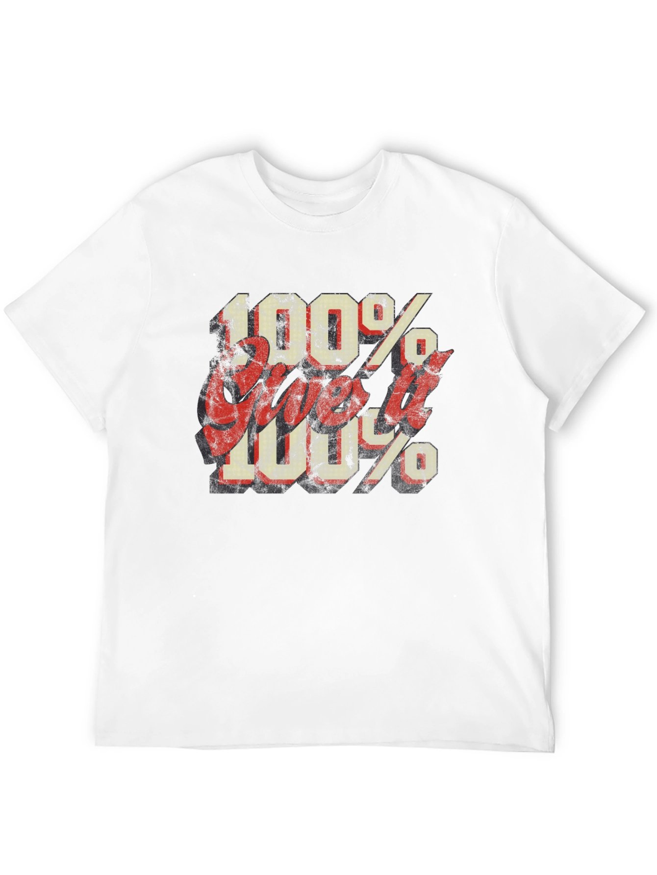 100% Give it 100% Black Graphic Tee