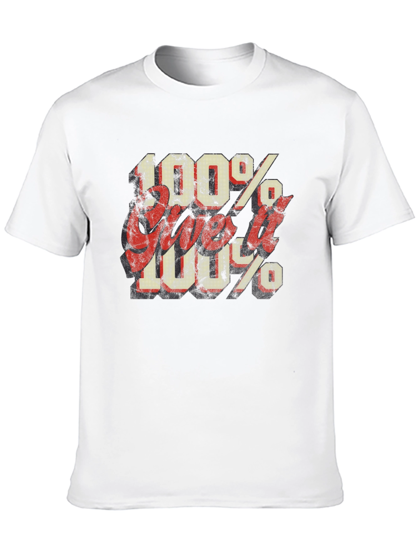 100% Give it 100% Black Graphic Tee