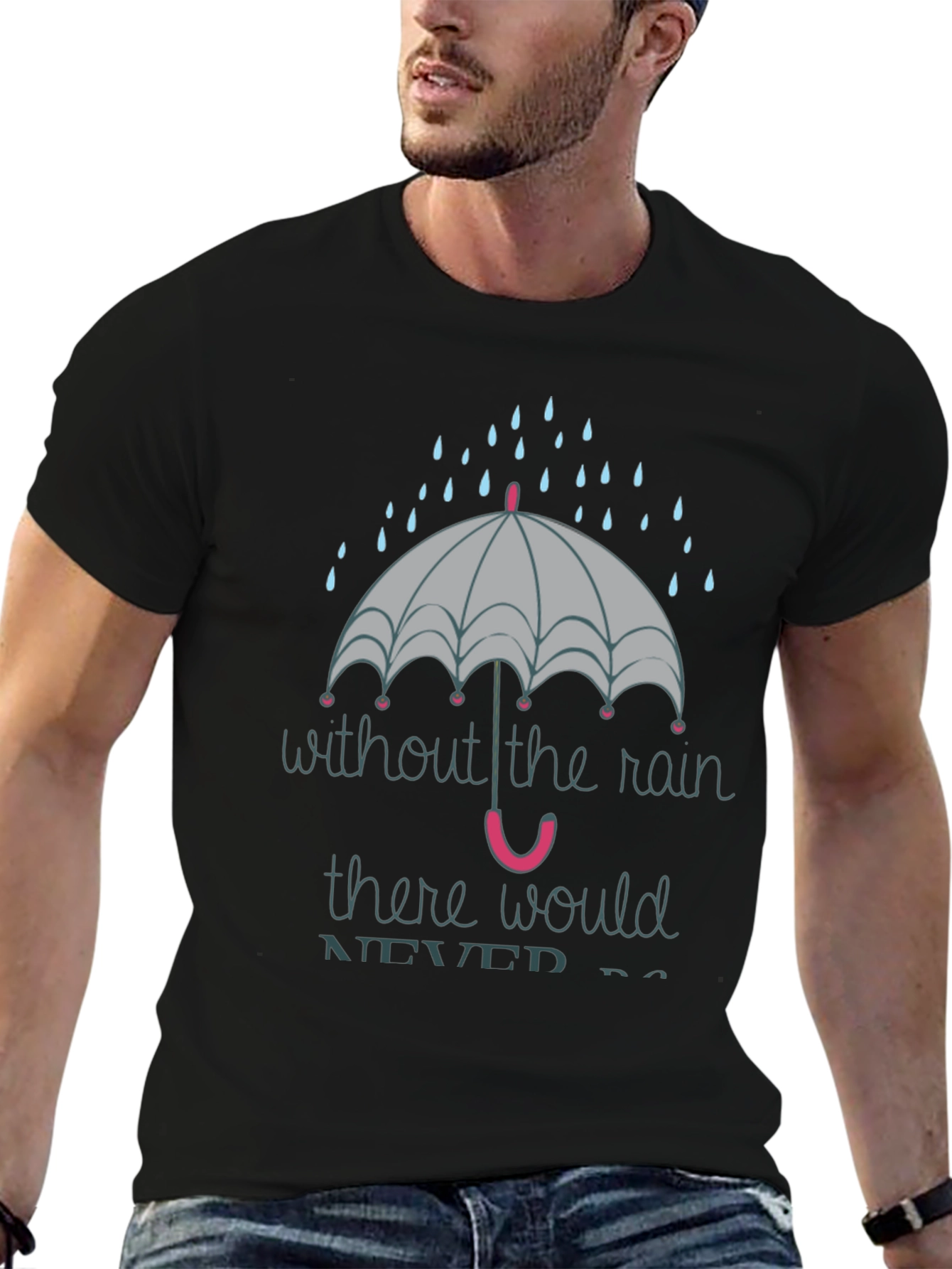 Rainy Day Graphic Tee - Unisex Black T-Shirt