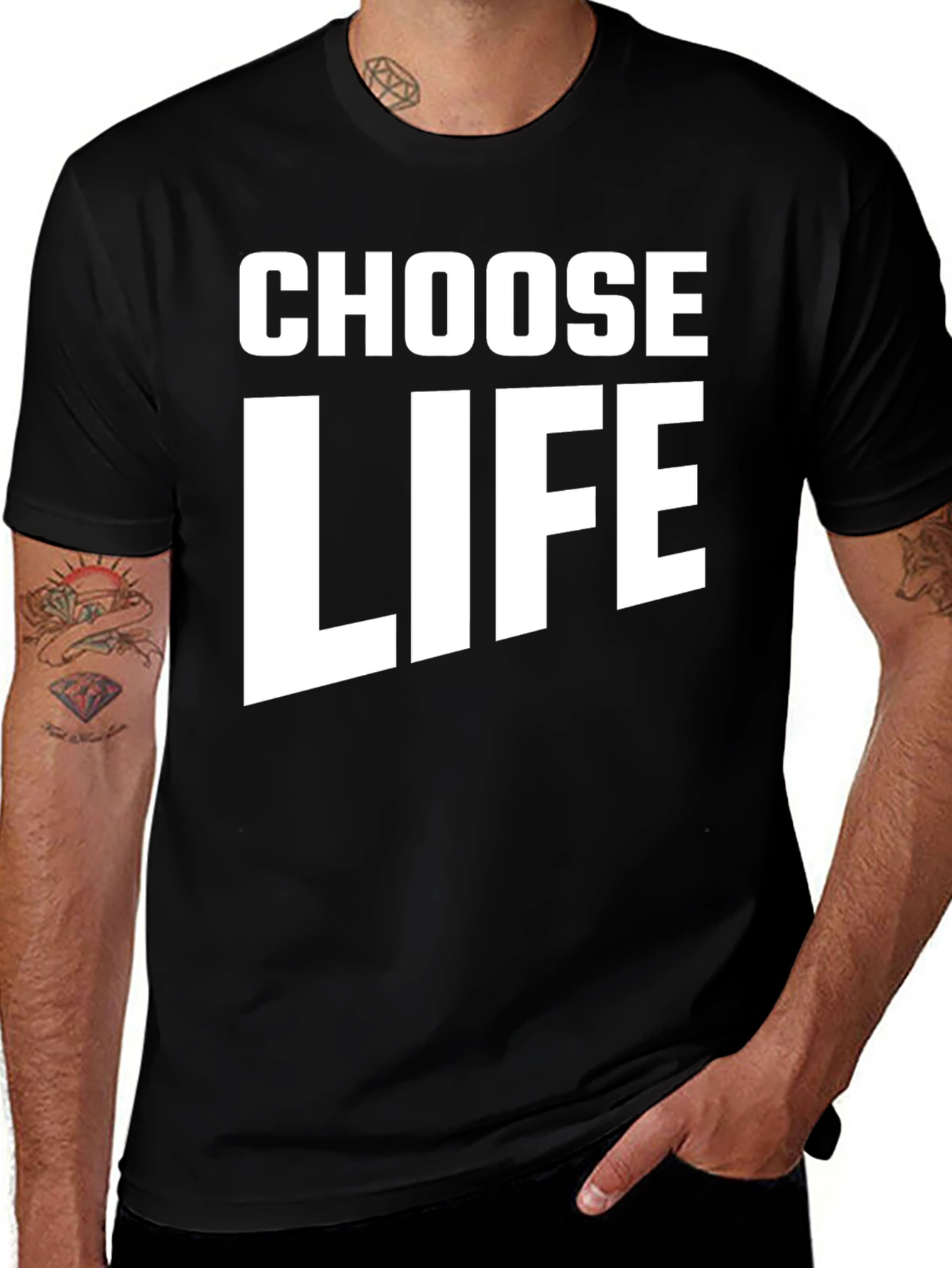 Choose Life T-Shirt - Black Crew Neck Tee