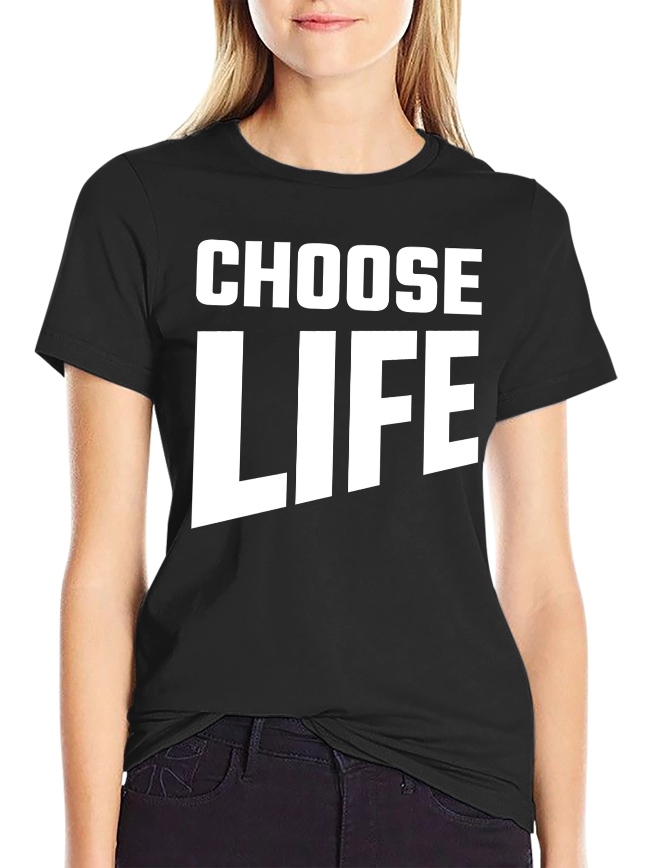 Choose Life T-Shirt - Black Crew Neck Tee