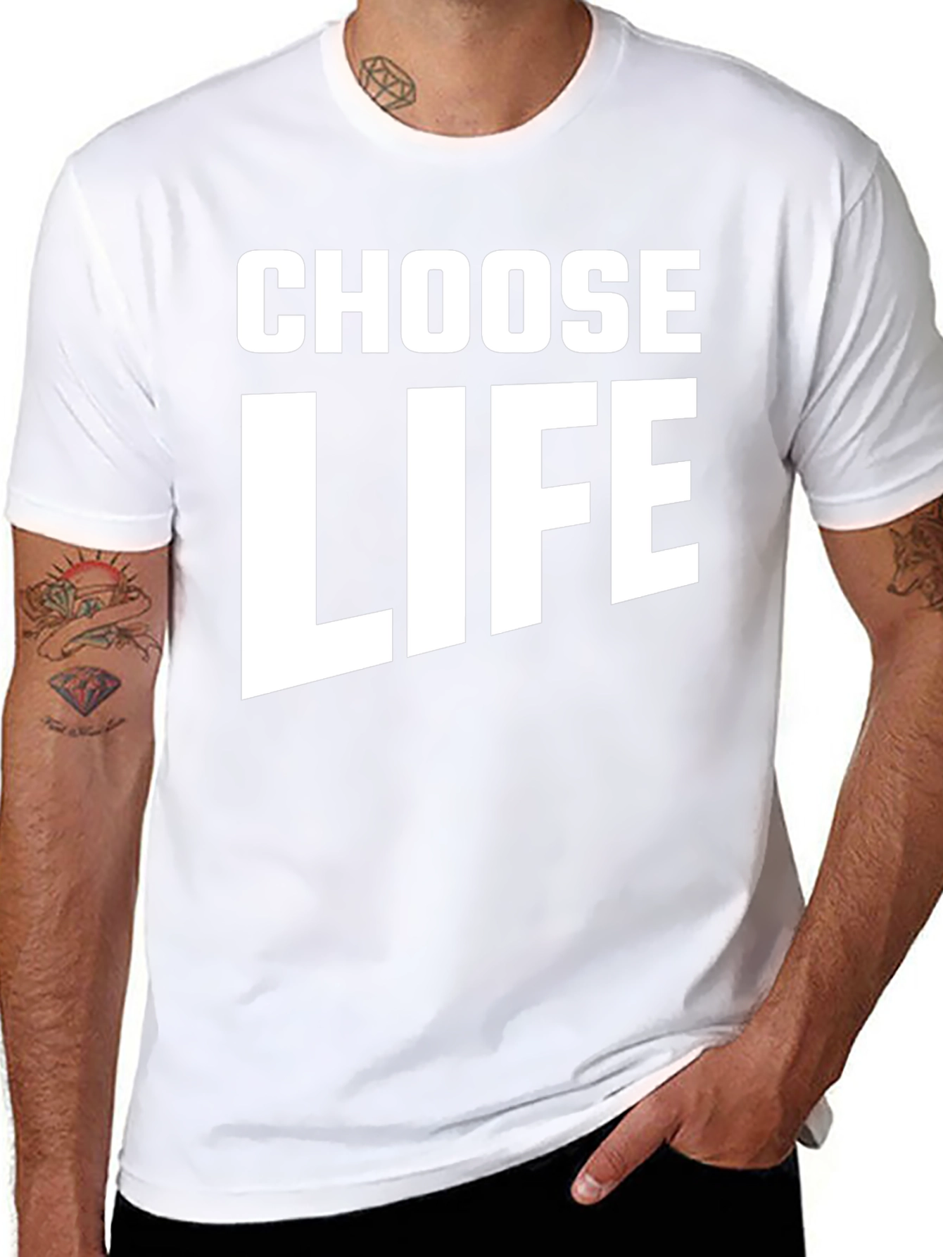 Choose Life T-Shirt - Black Crew Neck Tee