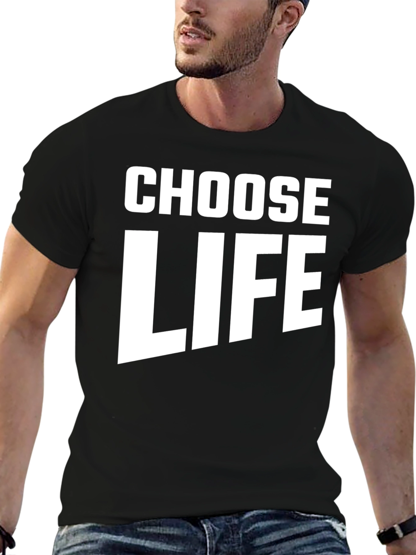Choose Life T-Shirt - Black Crew Neck Tee