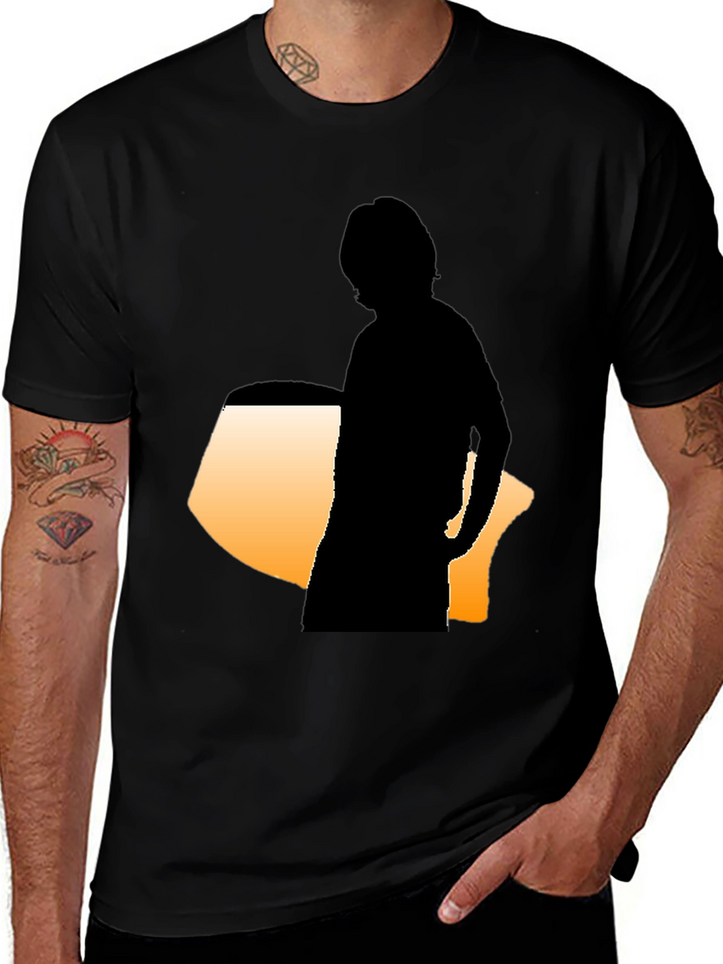 Silhouette Graphic Tee - Modern Black Shirt