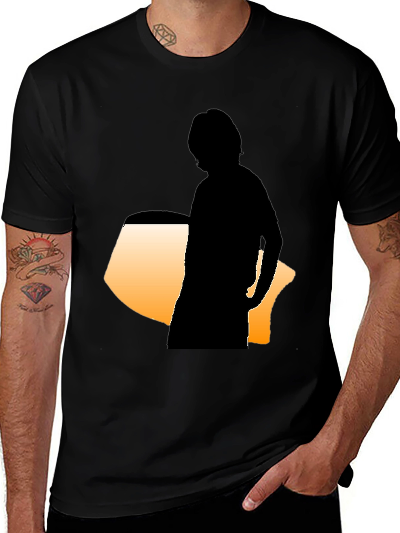 Silhouette Graphic Tee - Modern Black Shirt