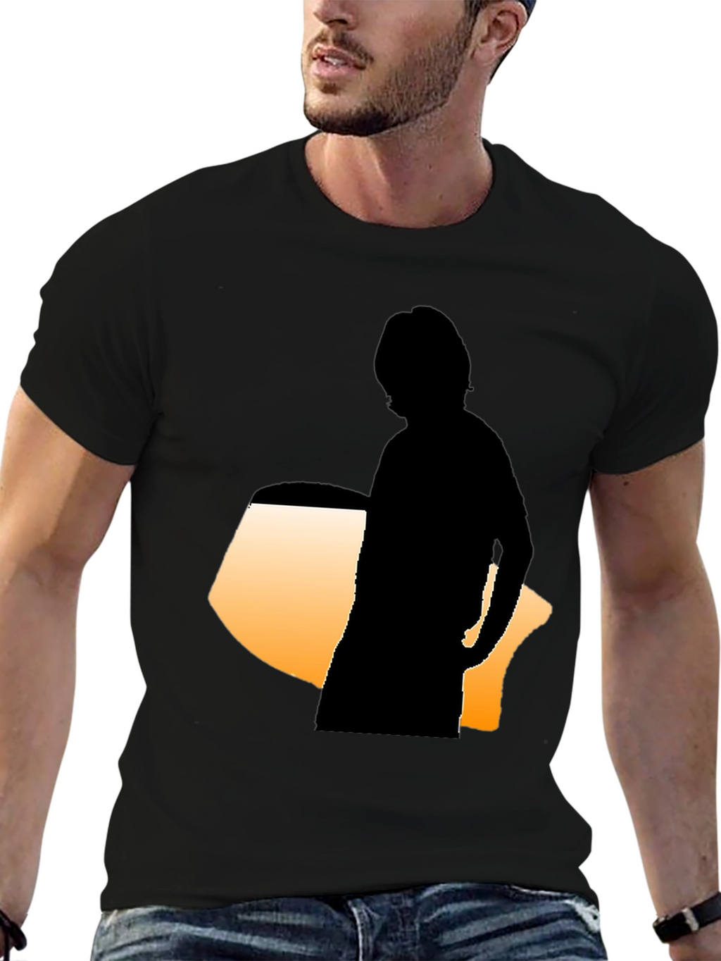 Silhouette Graphic Tee - Modern Black Shirt