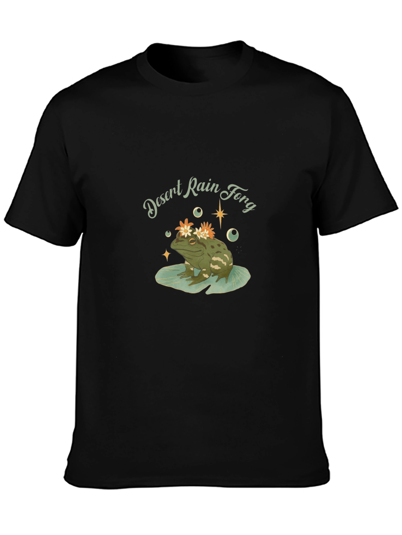 Desert Rain Frog Graphic Tee - Unisex Black T-Shirt