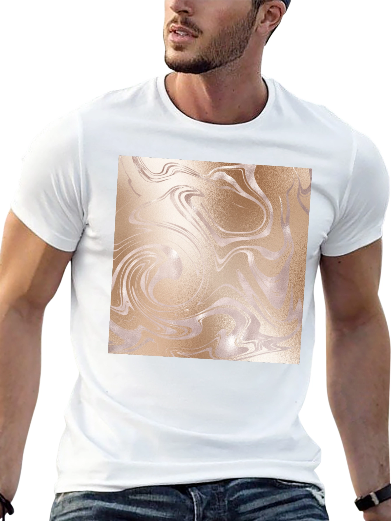 Modern Marble Swirl Graphic Tee