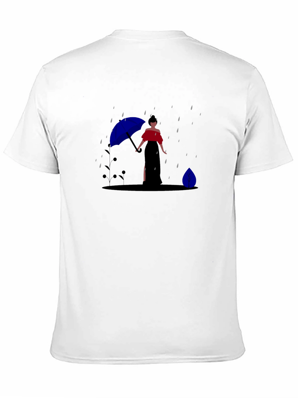 Stylish Black Tee with Rainy Day Graphic