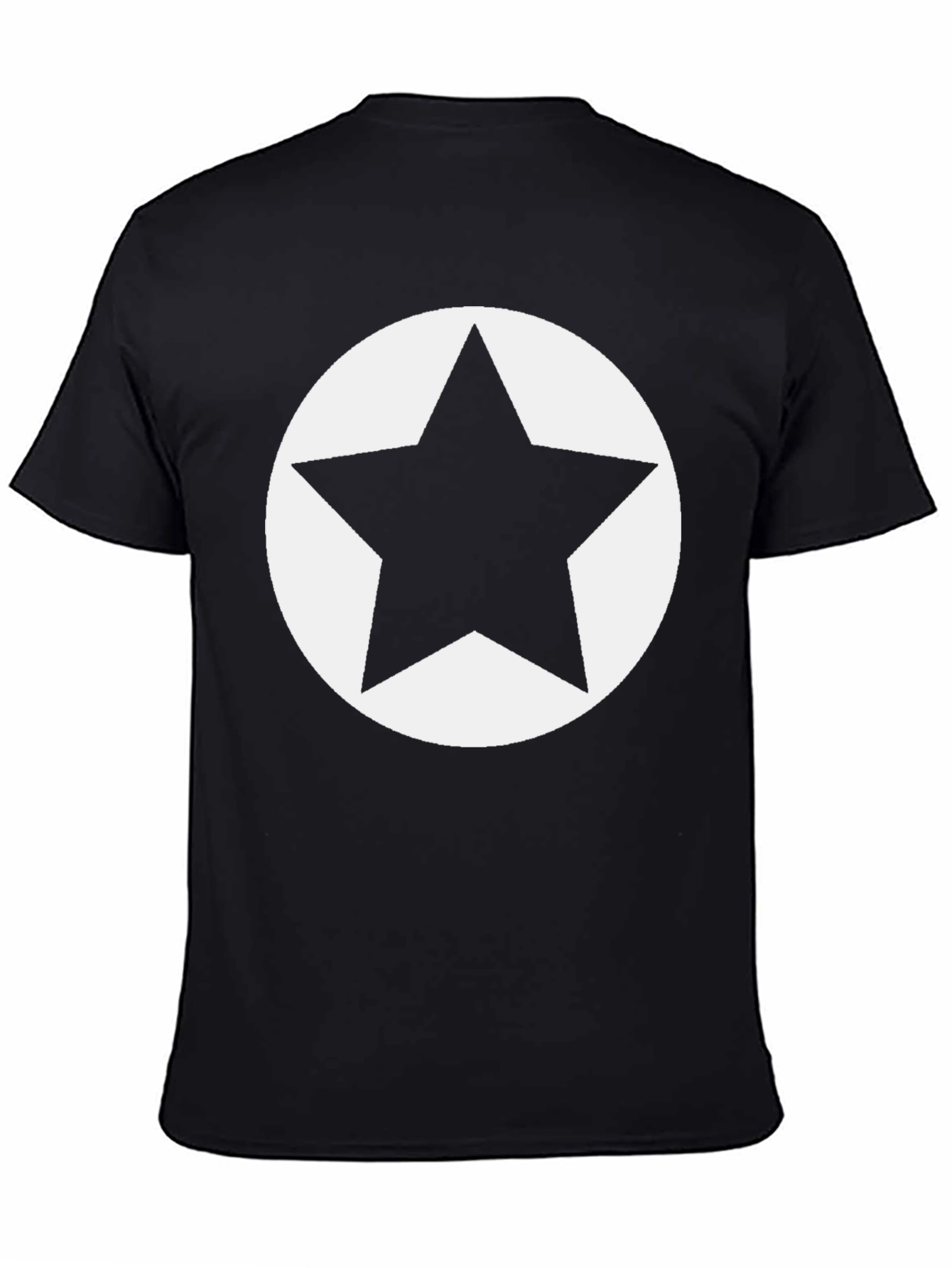 Bold Star Graphic Tee - Black Cotton Casual Shirt