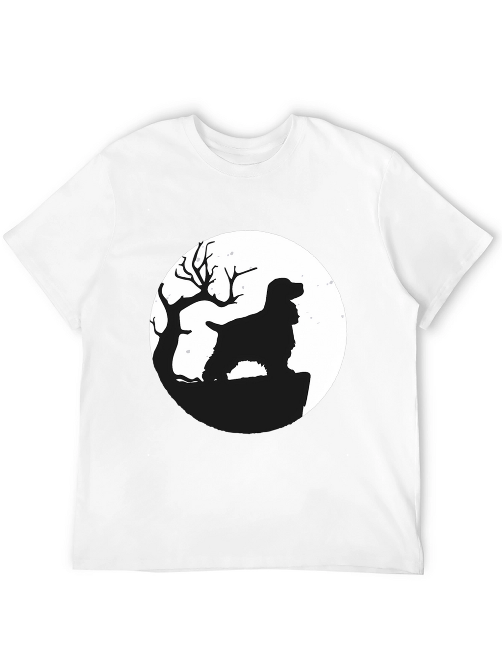 Dog Silhouette Moon Graphic T-Shirt