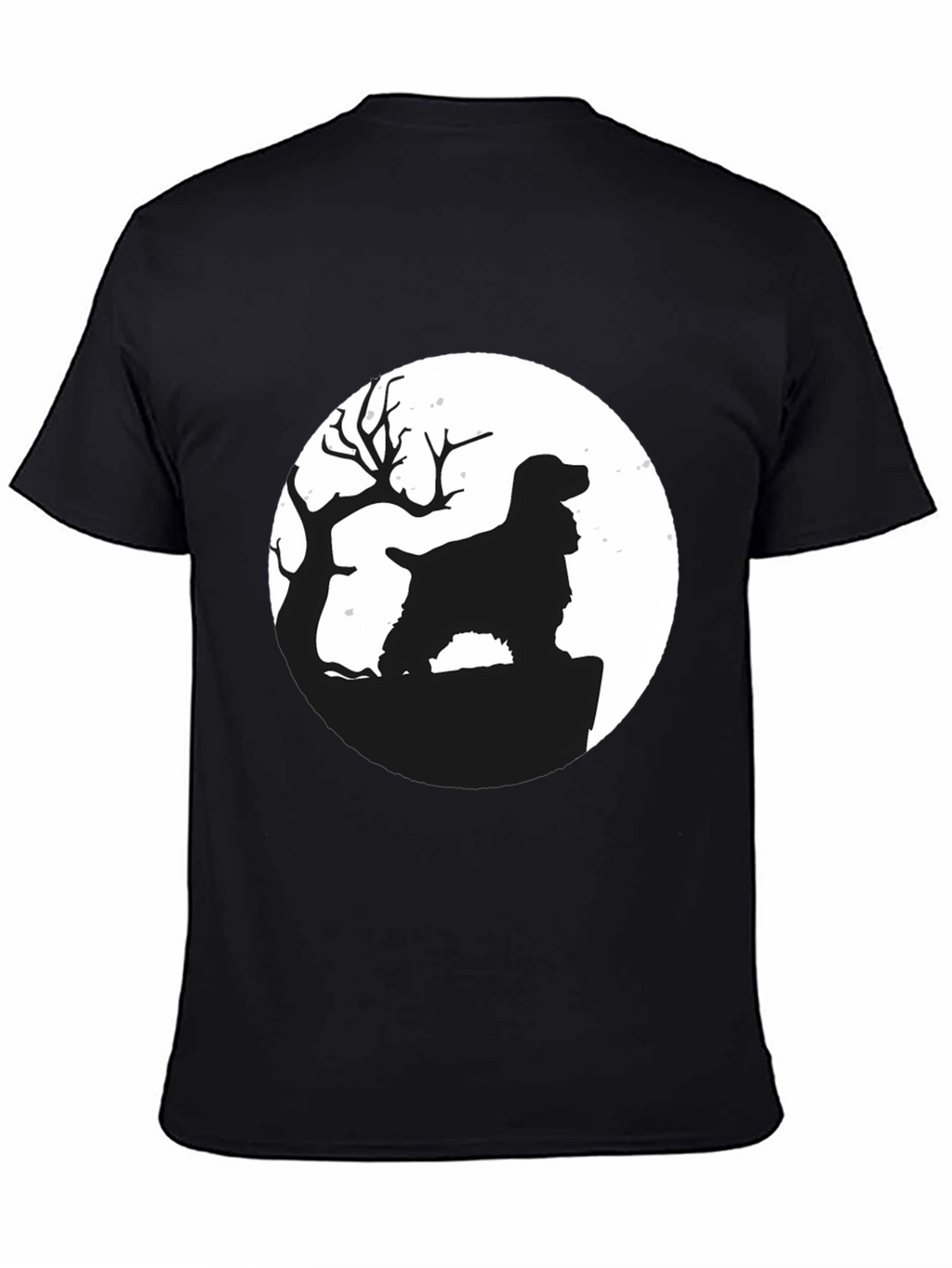Dog Silhouette Moon Graphic T-Shirt
