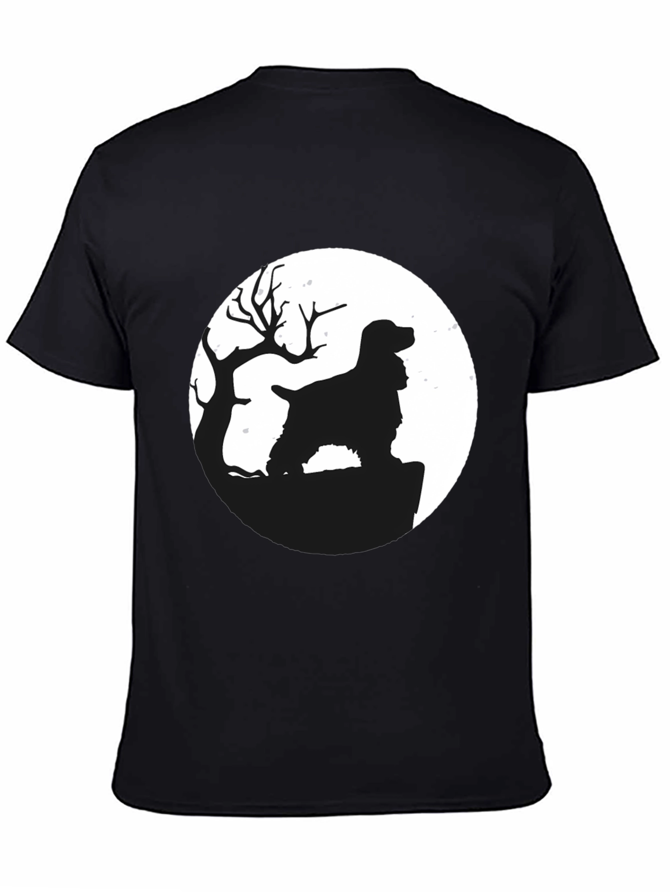 Dog Silhouette Moon Graphic T-Shirt