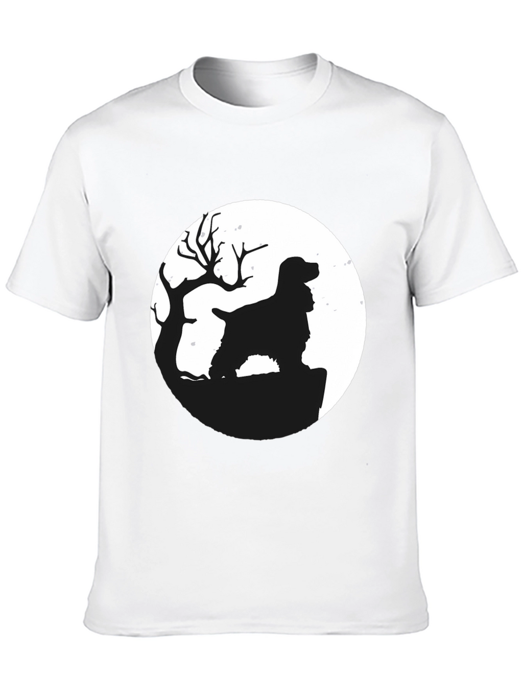 Dog Silhouette Moon Graphic T-Shirt
