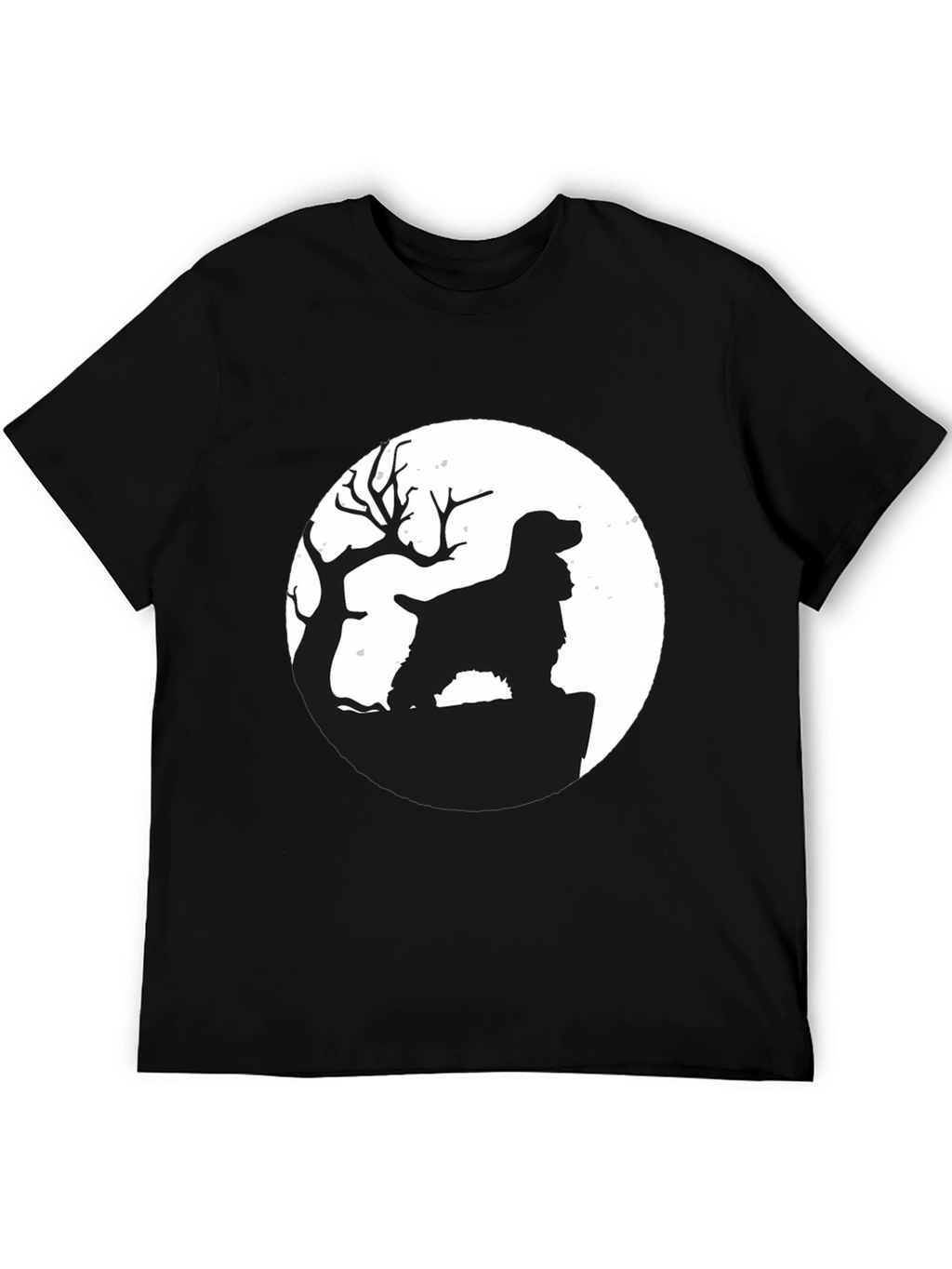 Dog Silhouette Moon Graphic T-Shirt