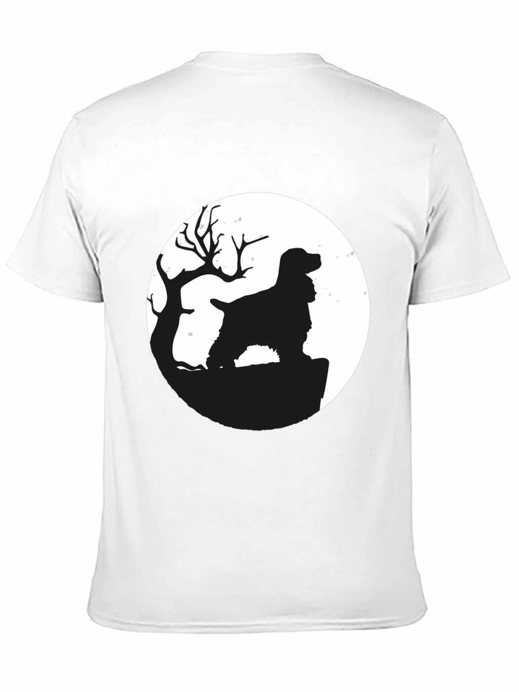 Dog Silhouette Moon Graphic T-Shirt