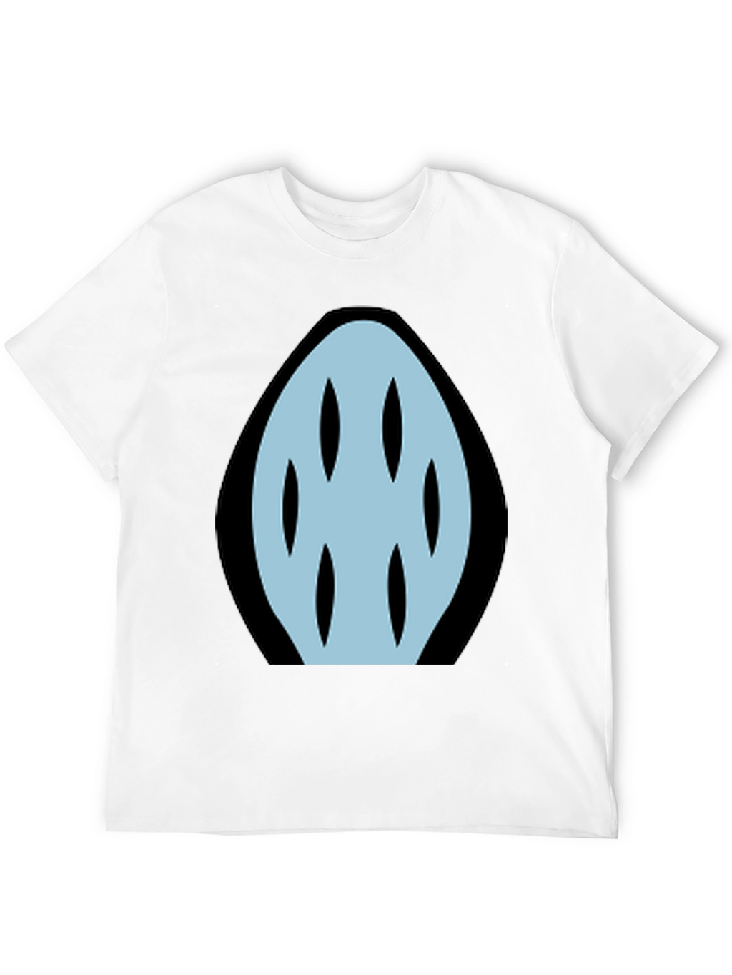 Abstract Light Blue Graphic Print Black T-Shirt