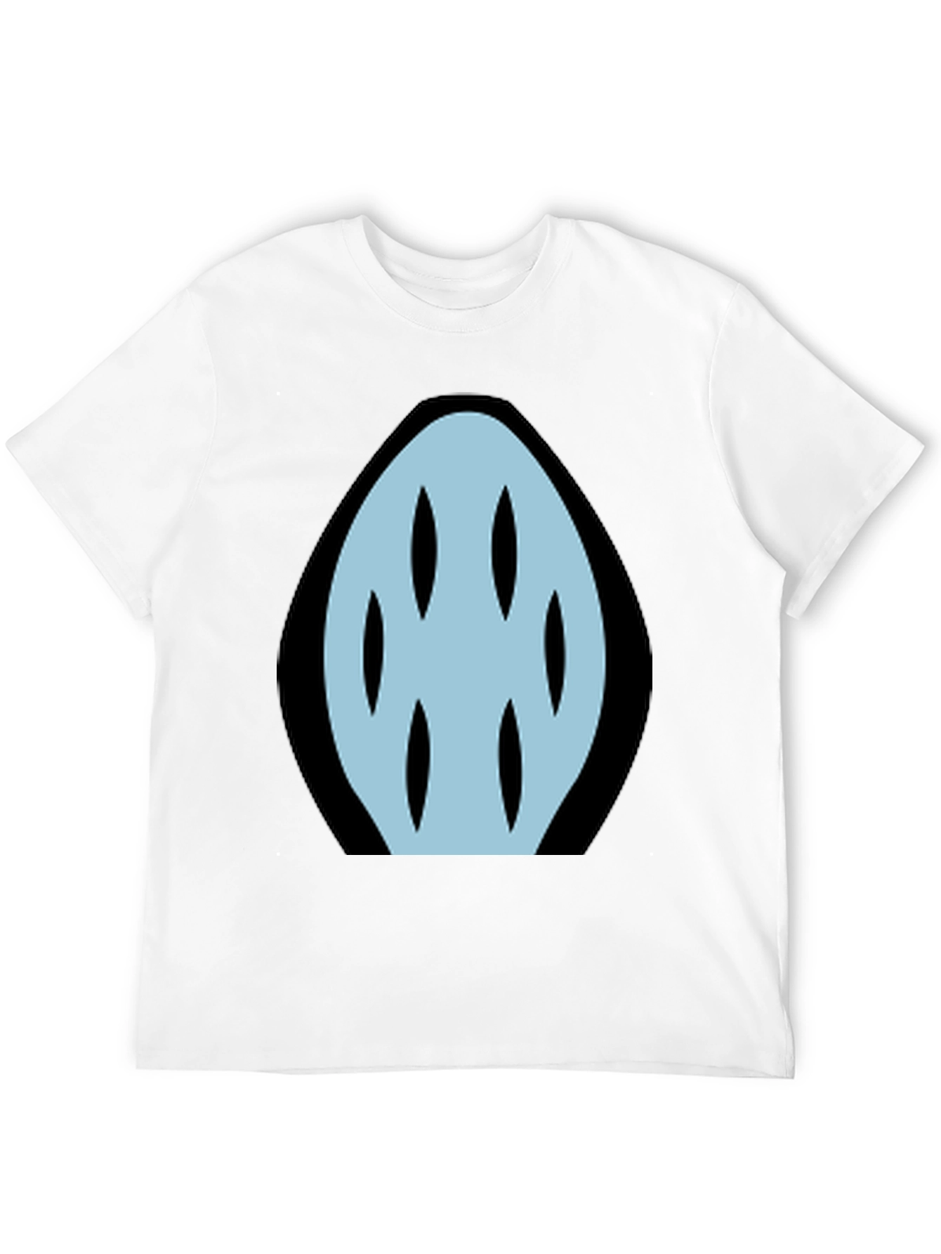Abstract Light Blue Graphic Print Black T-Shirt