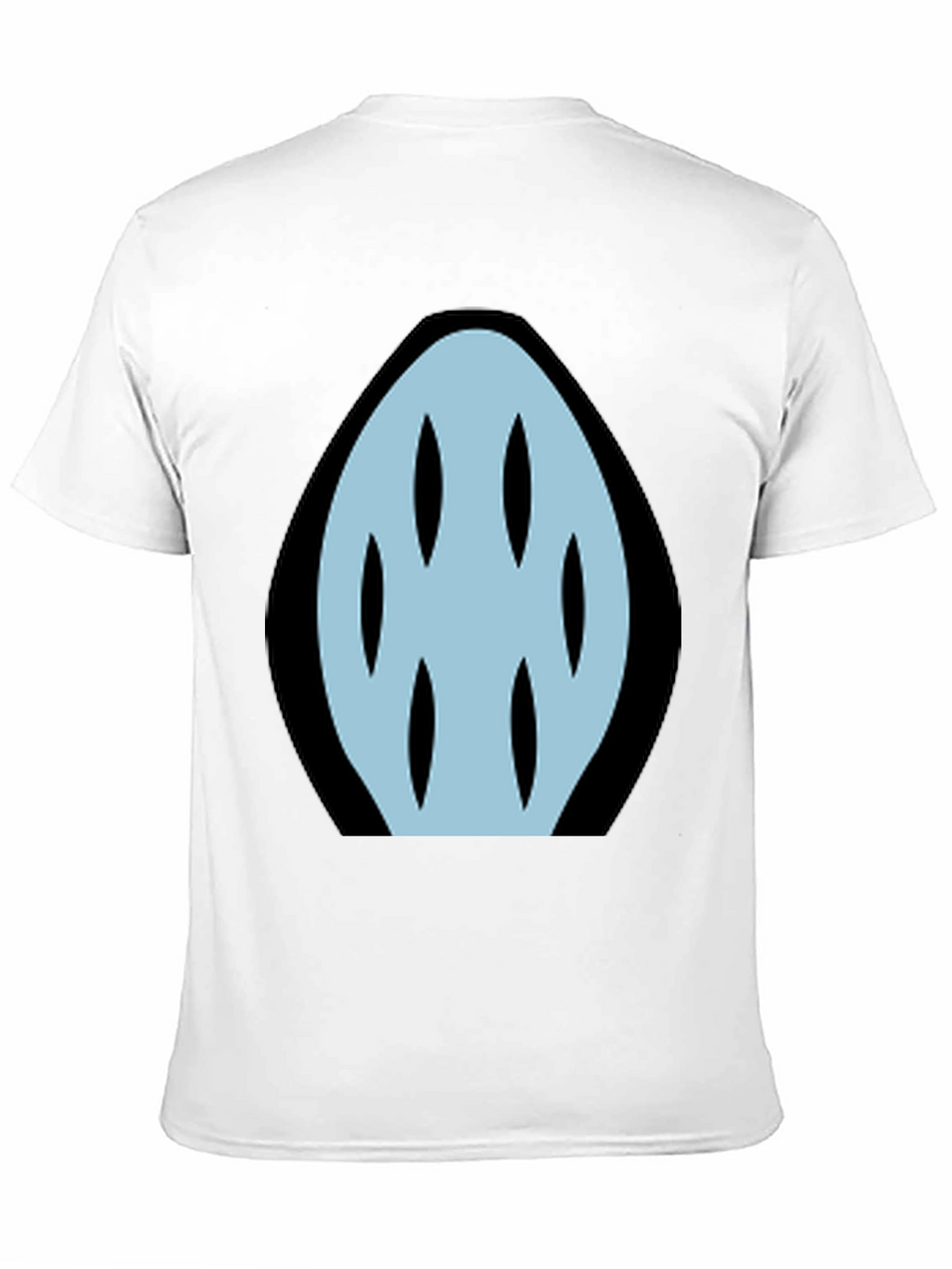 Abstract Light Blue Graphic Print Black T-Shirt