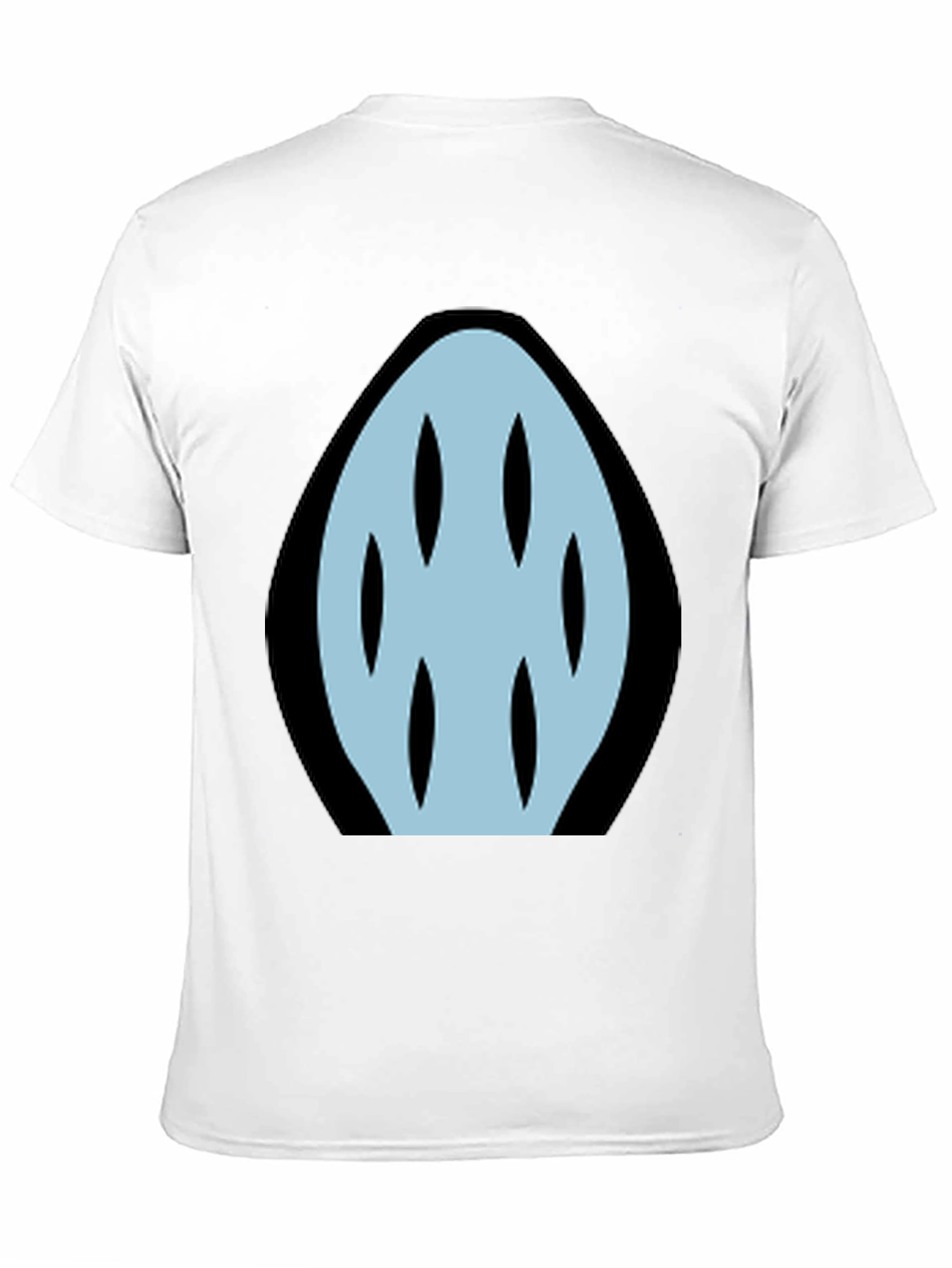 Abstract Light Blue Graphic Print Black T-Shirt