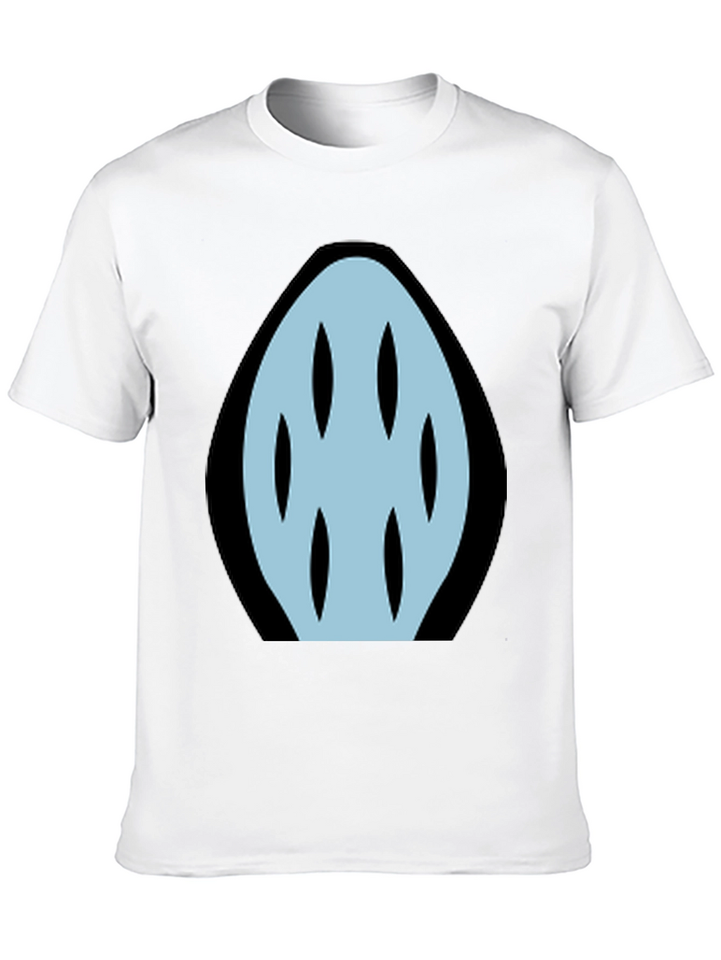 Abstract Light Blue Graphic Print Black T-Shirt