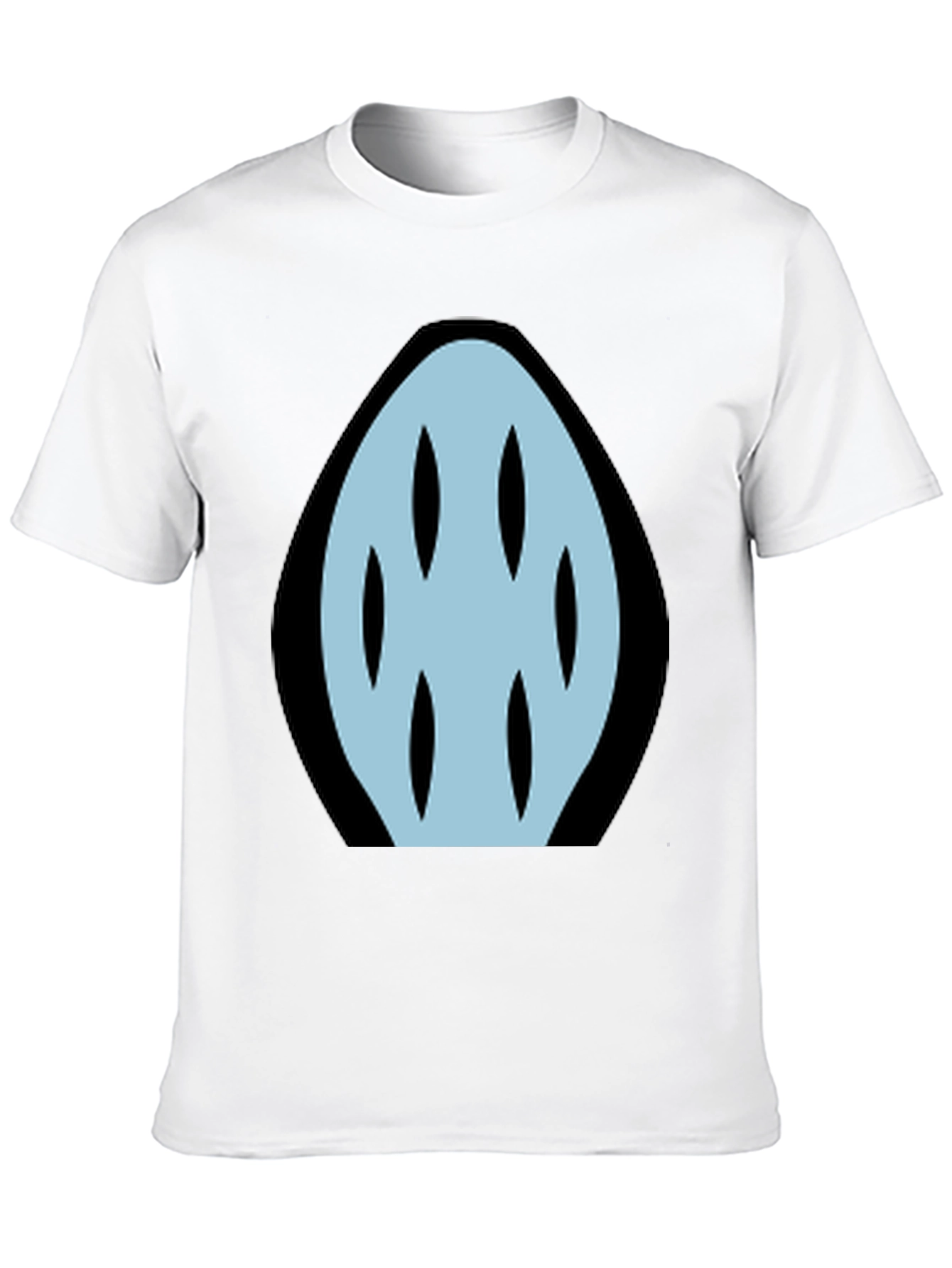 Abstract Light Blue Graphic Print Black T-Shirt